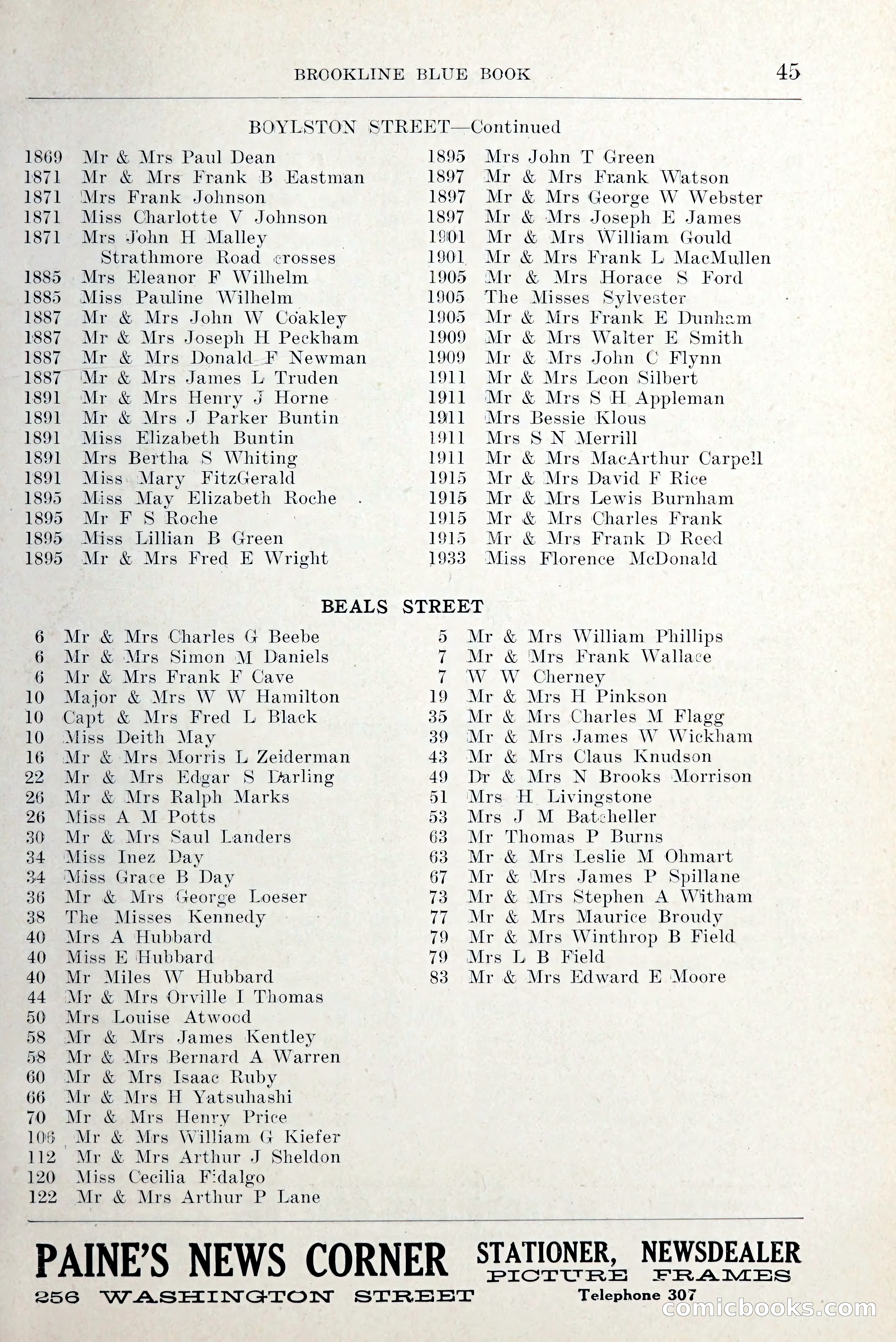 Blue Book of Brookline and Longwood — page 82 of 349