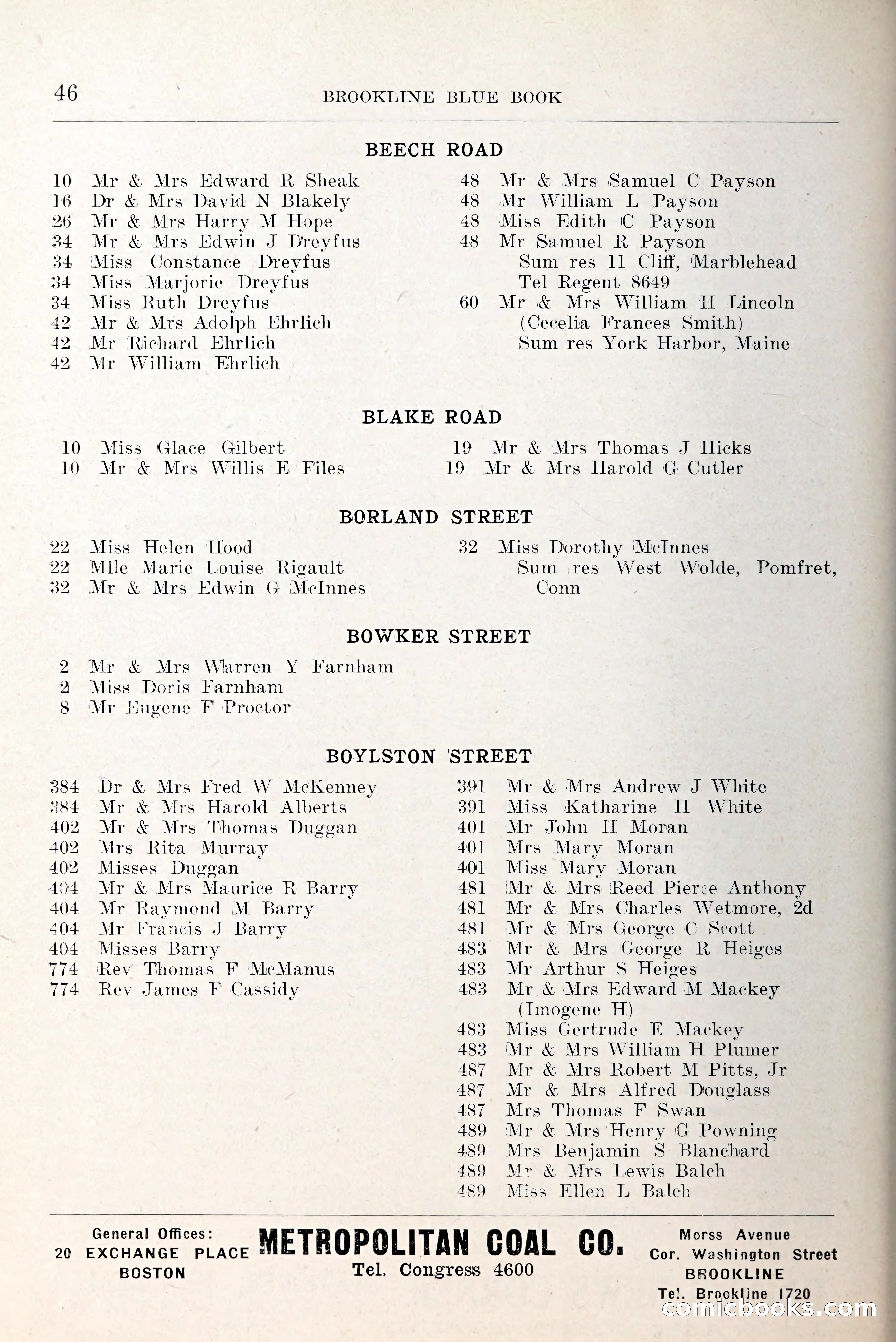 Blue Book of Brookline and Longwood — page 83 of 349