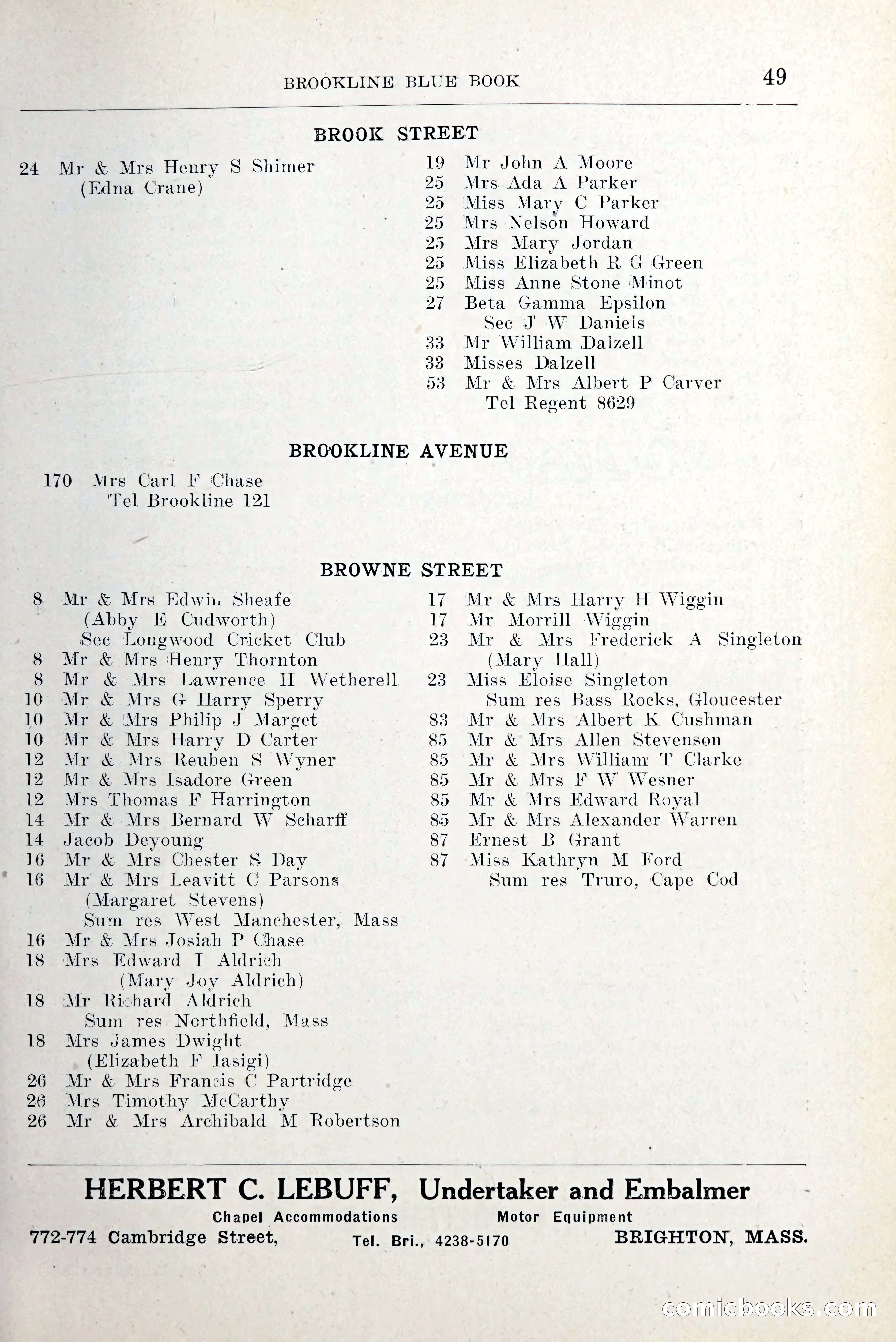 Blue Book of Brookline and Longwood — page 86 of 349