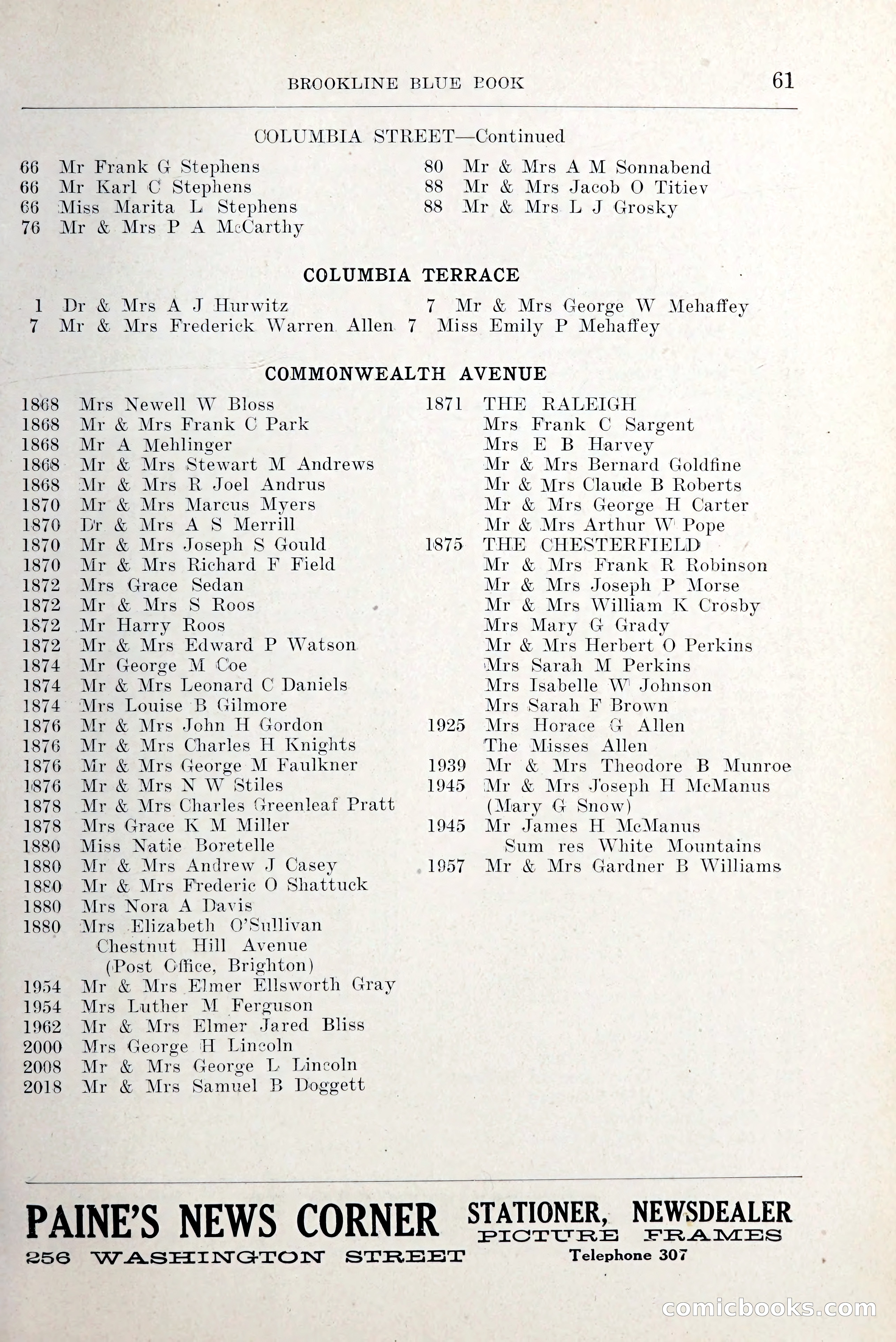 Blue Book of Brookline and Longwood — page 100 of 349