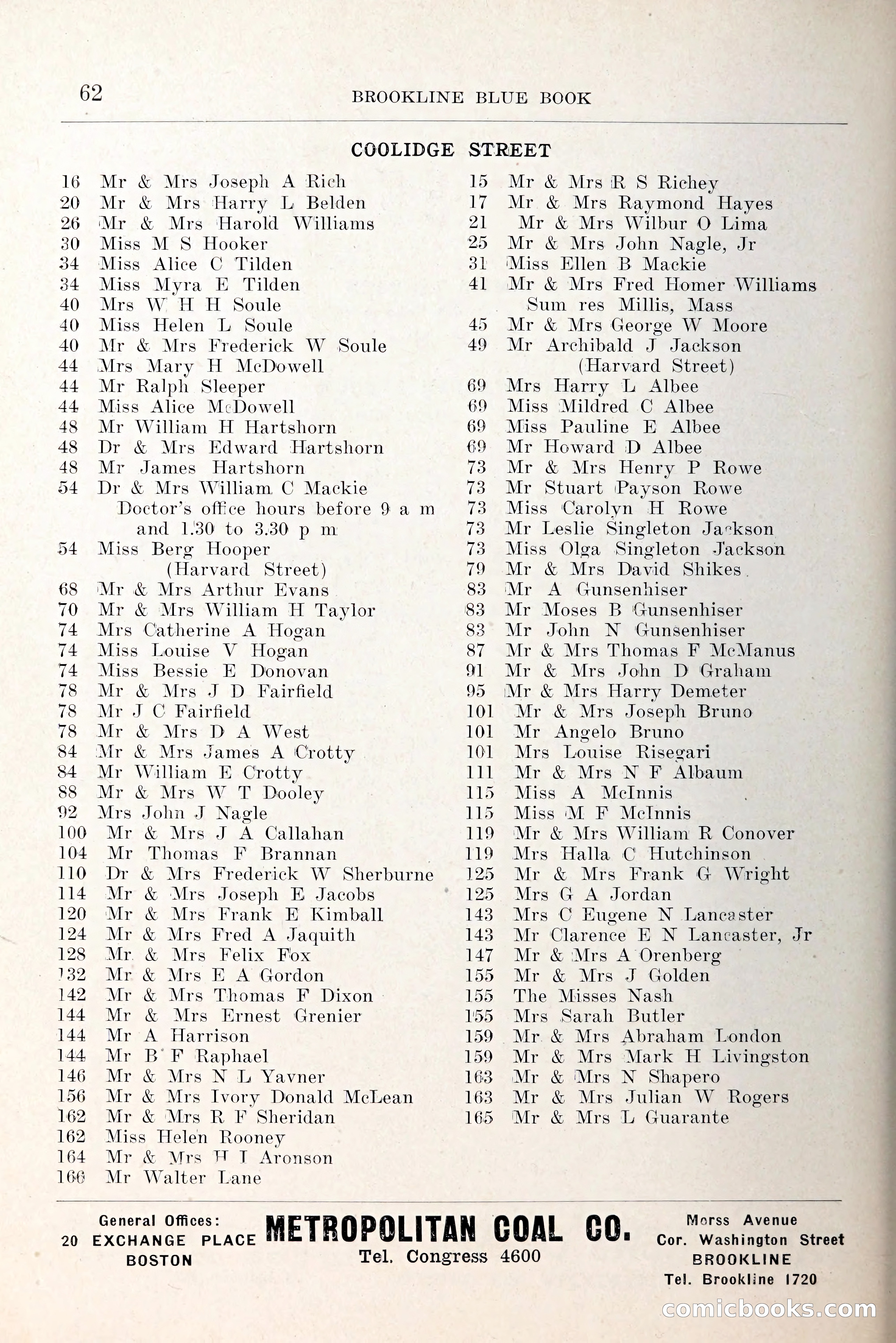 Blue Book of Brookline and Longwood — page 101 of 349