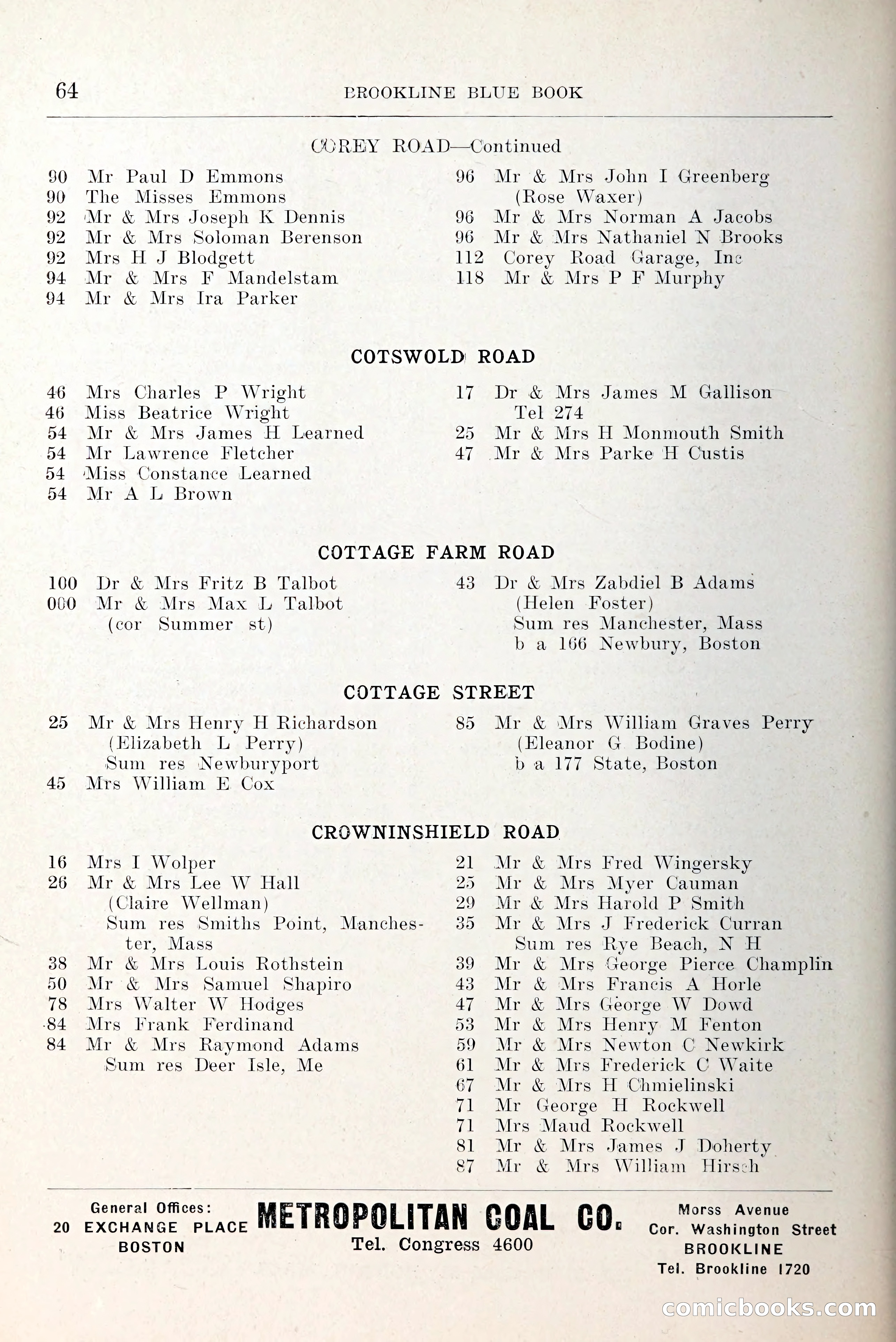 Blue Book of Brookline and Longwood — page 103 of 349