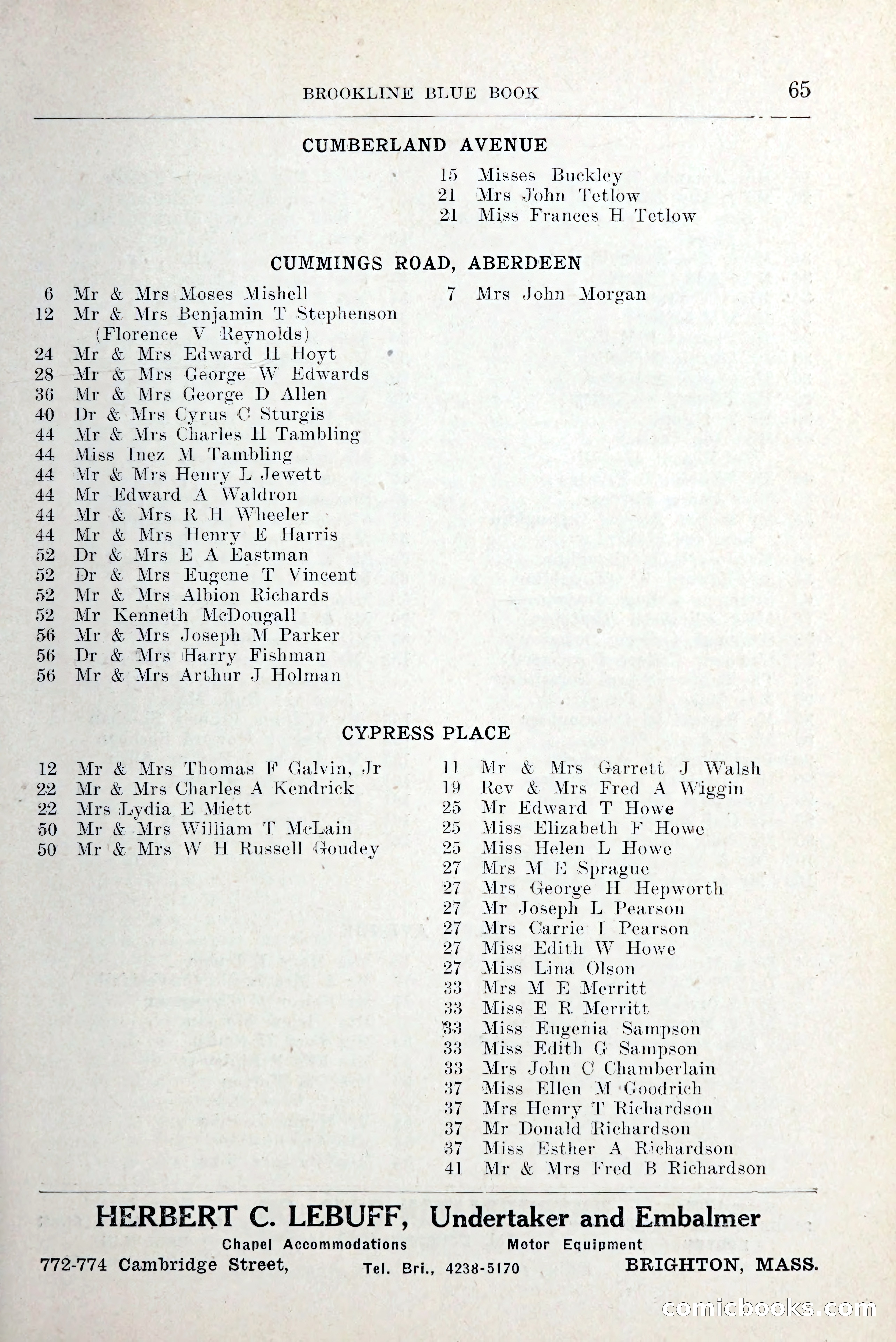 Blue Book of Brookline and Longwood — page 104 of 349