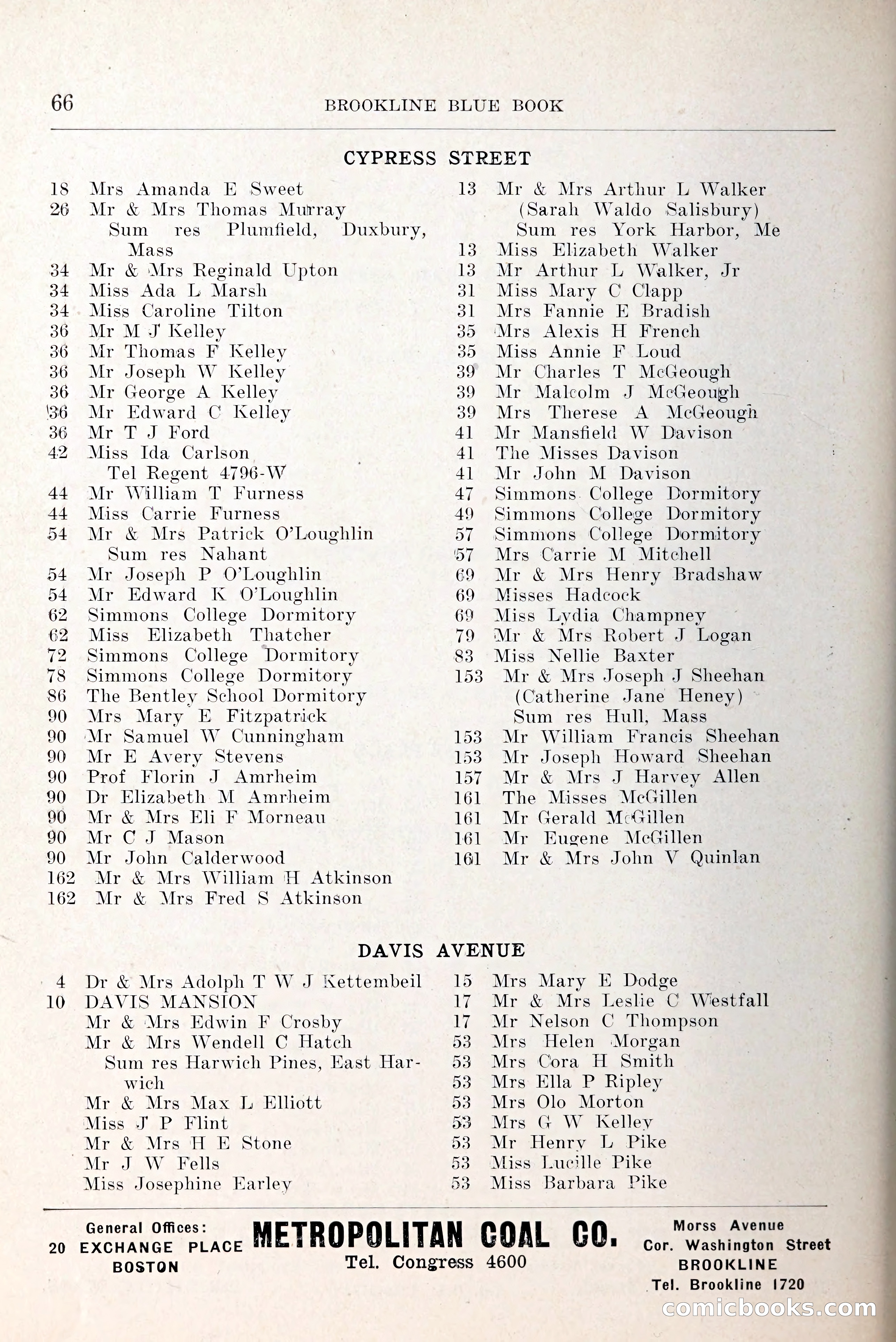 Blue Book of Brookline and Longwood — page 105 of 349