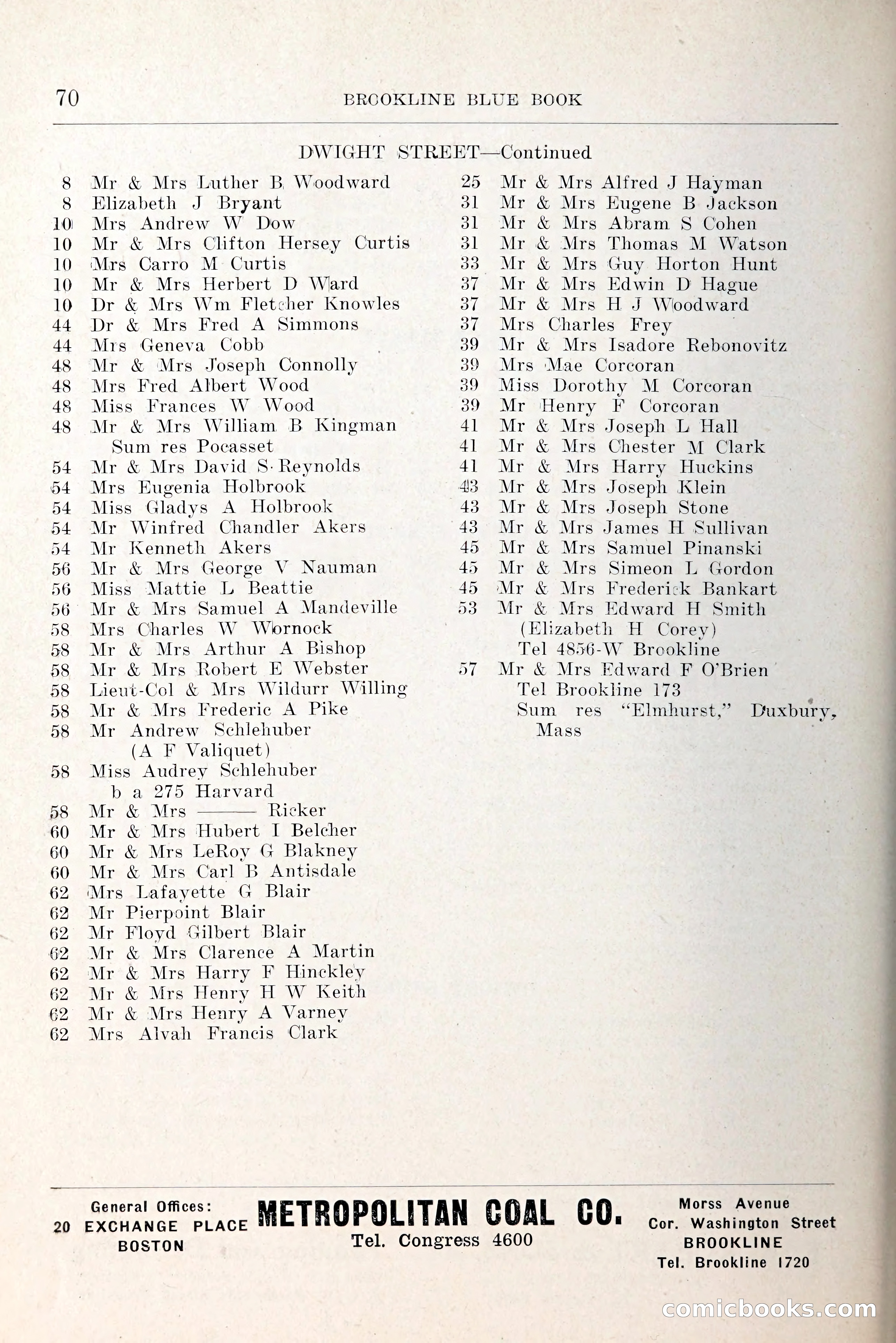 Blue Book of Brookline and Longwood — page 109 of 349