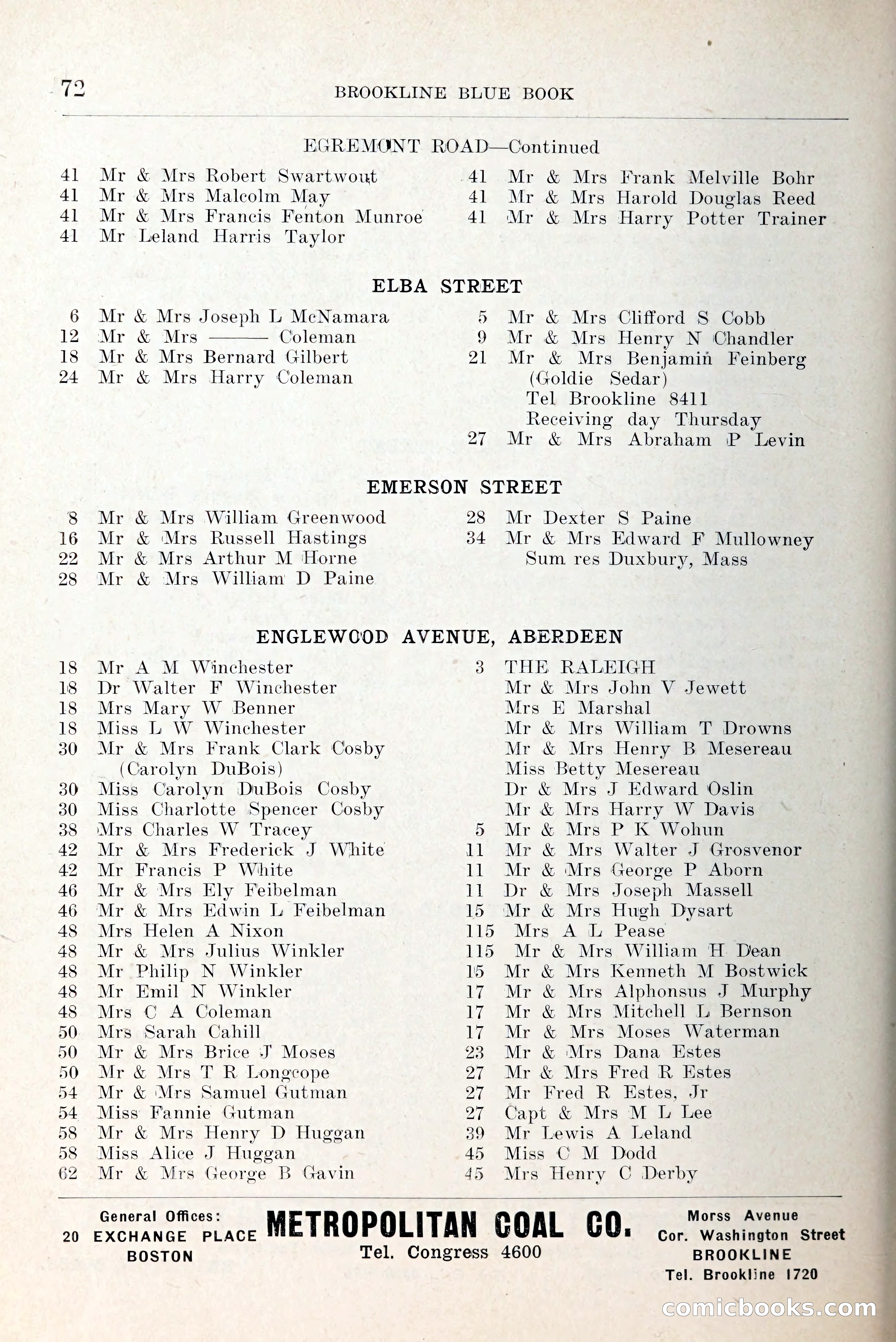Blue Book of Brookline and Longwood — page 111 of 349