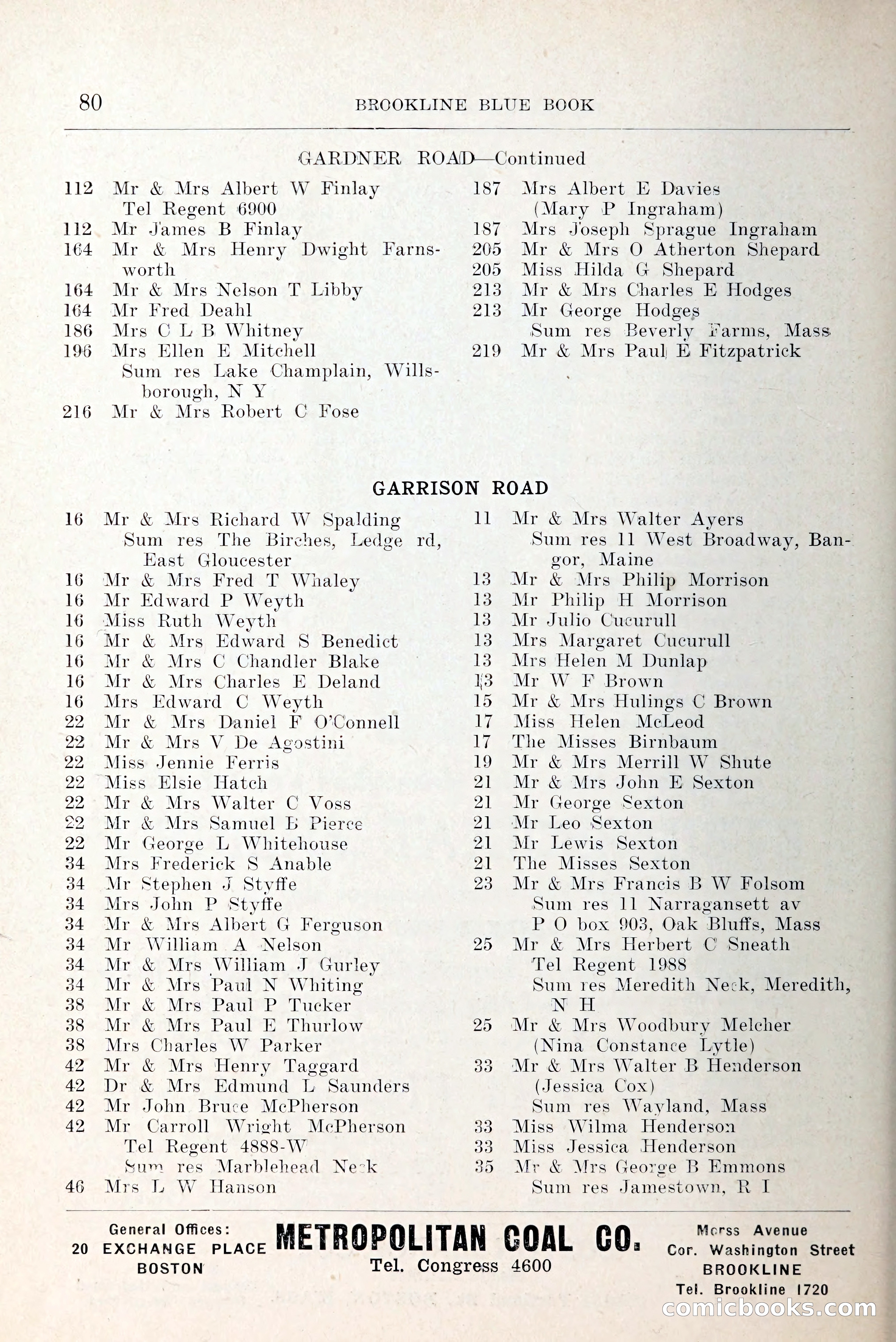 Blue Book of Brookline and Longwood — page 121 of 349