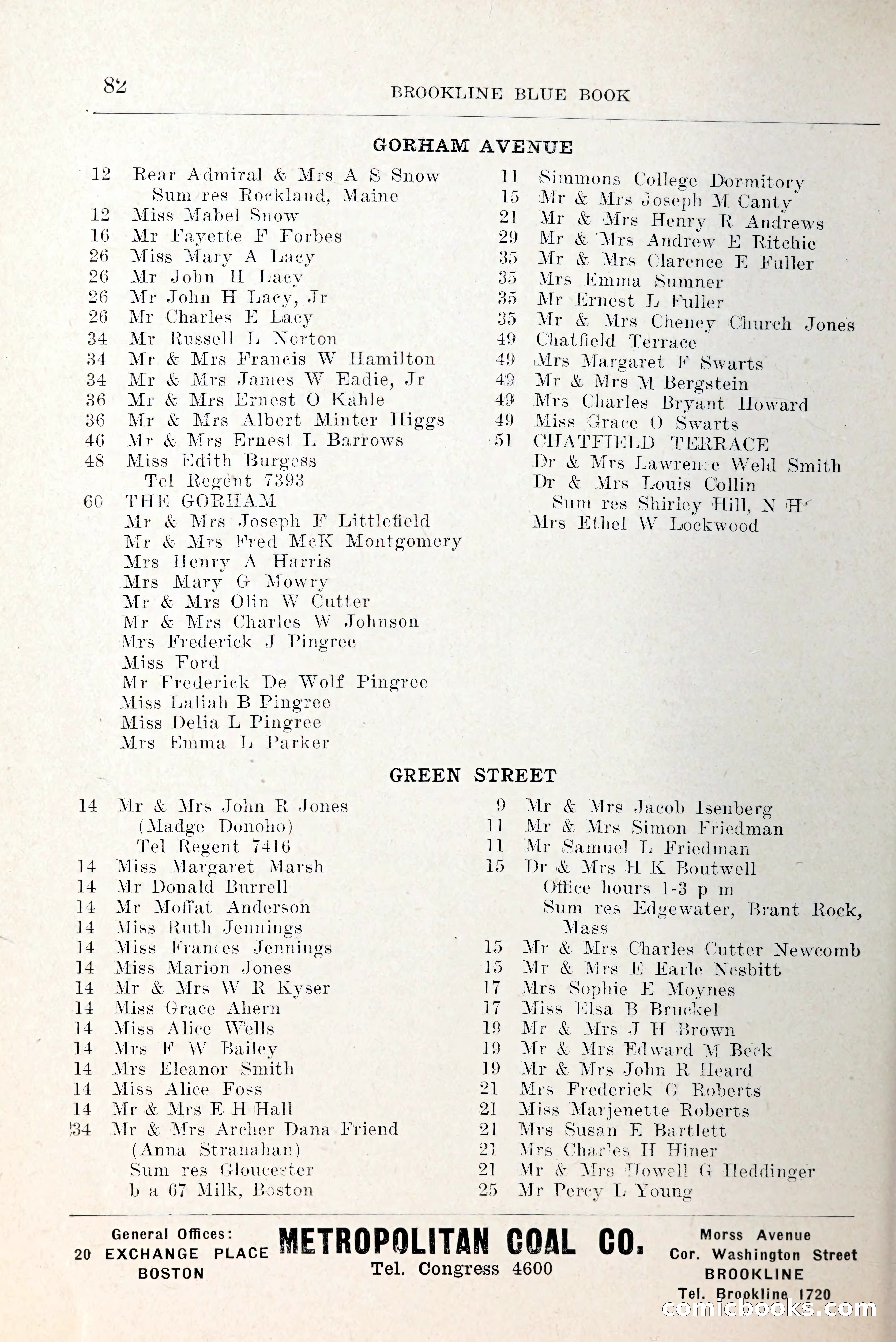 Blue Book of Brookline and Longwood — page 123 of 349