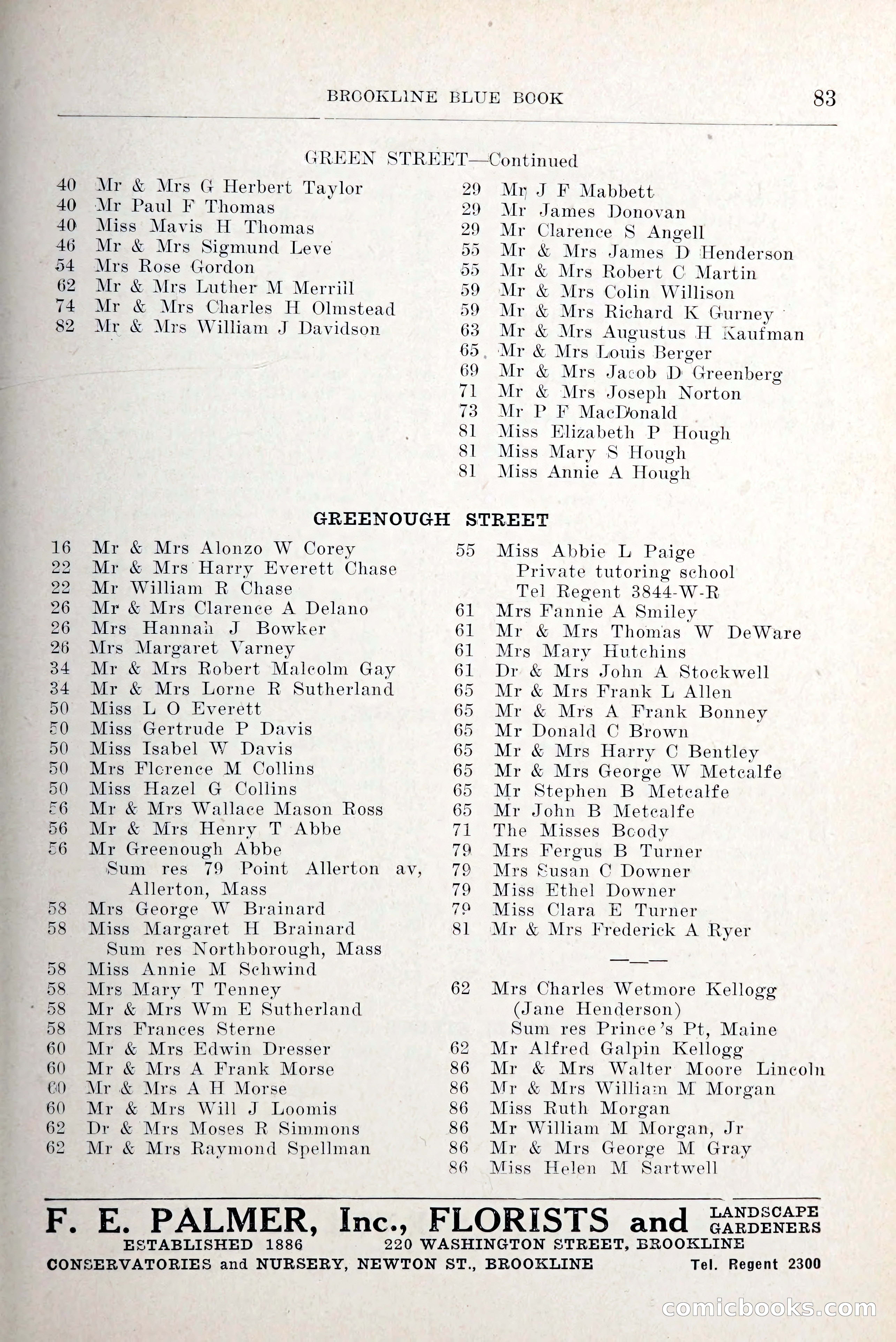 Blue Book of Brookline and Longwood — page 124 of 349
