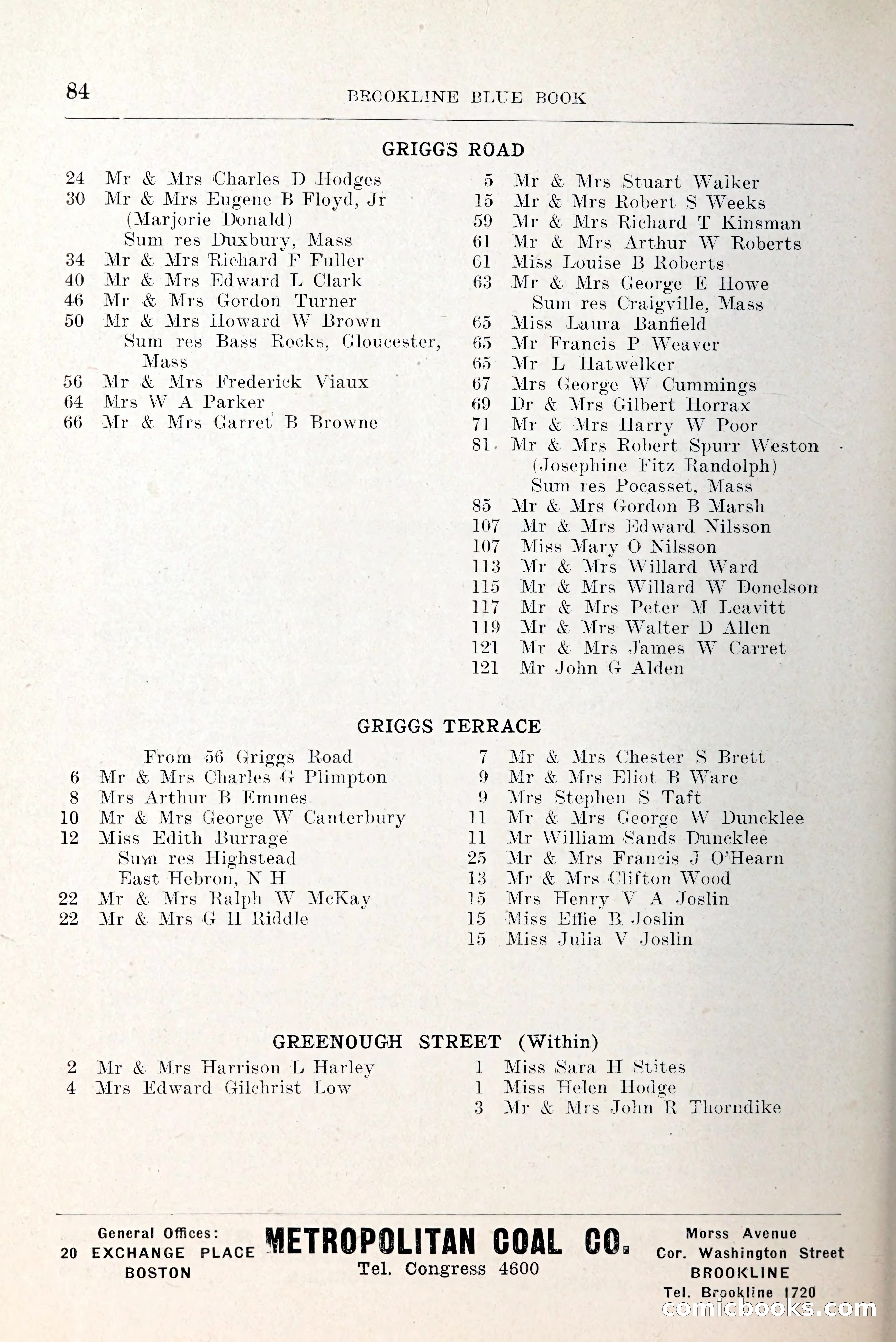 Blue Book of Brookline and Longwood — page 125 of 349