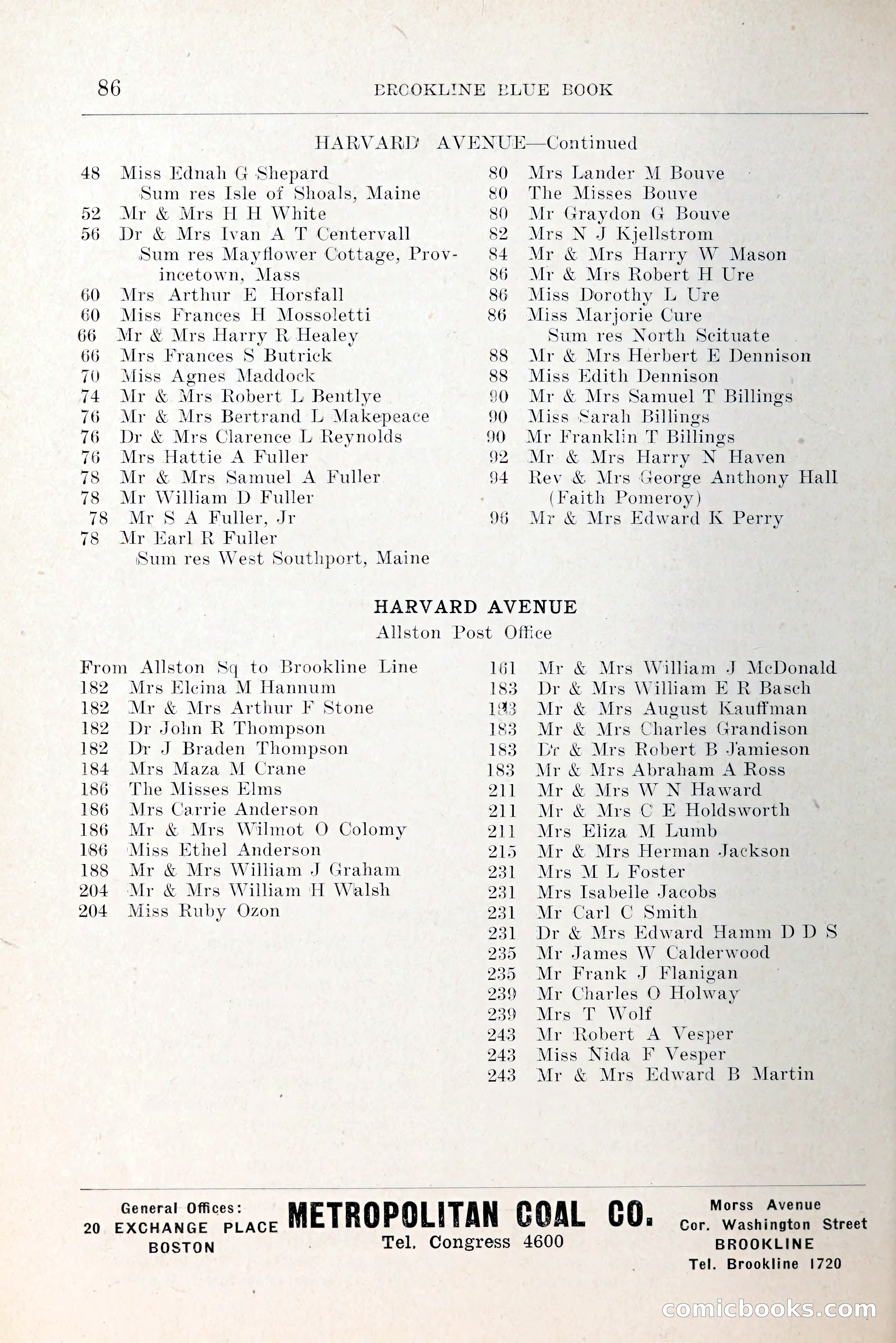 Blue Book of Brookline and Longwood — page 127 of 349