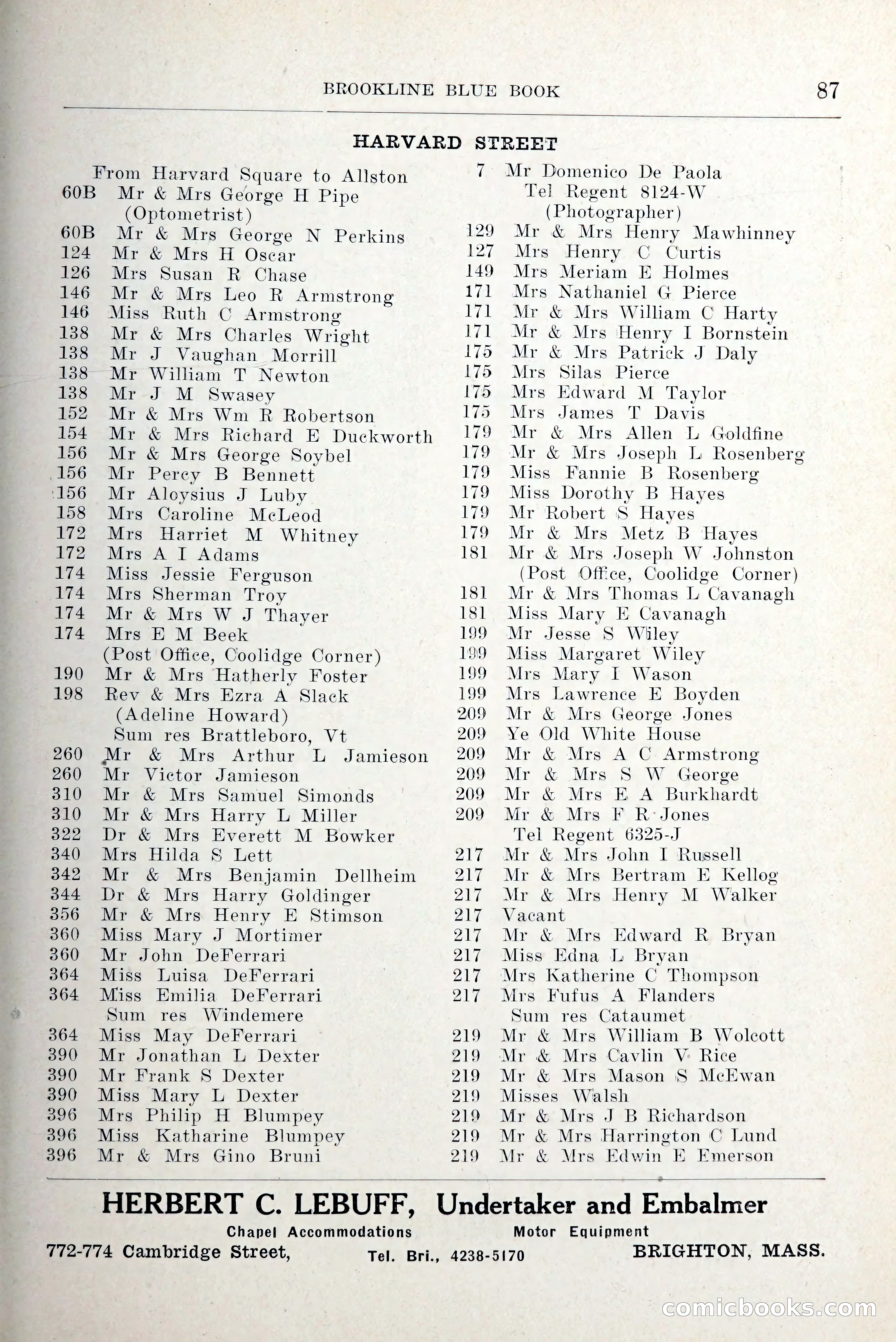 Blue Book of Brookline and Longwood — page 128 of 349