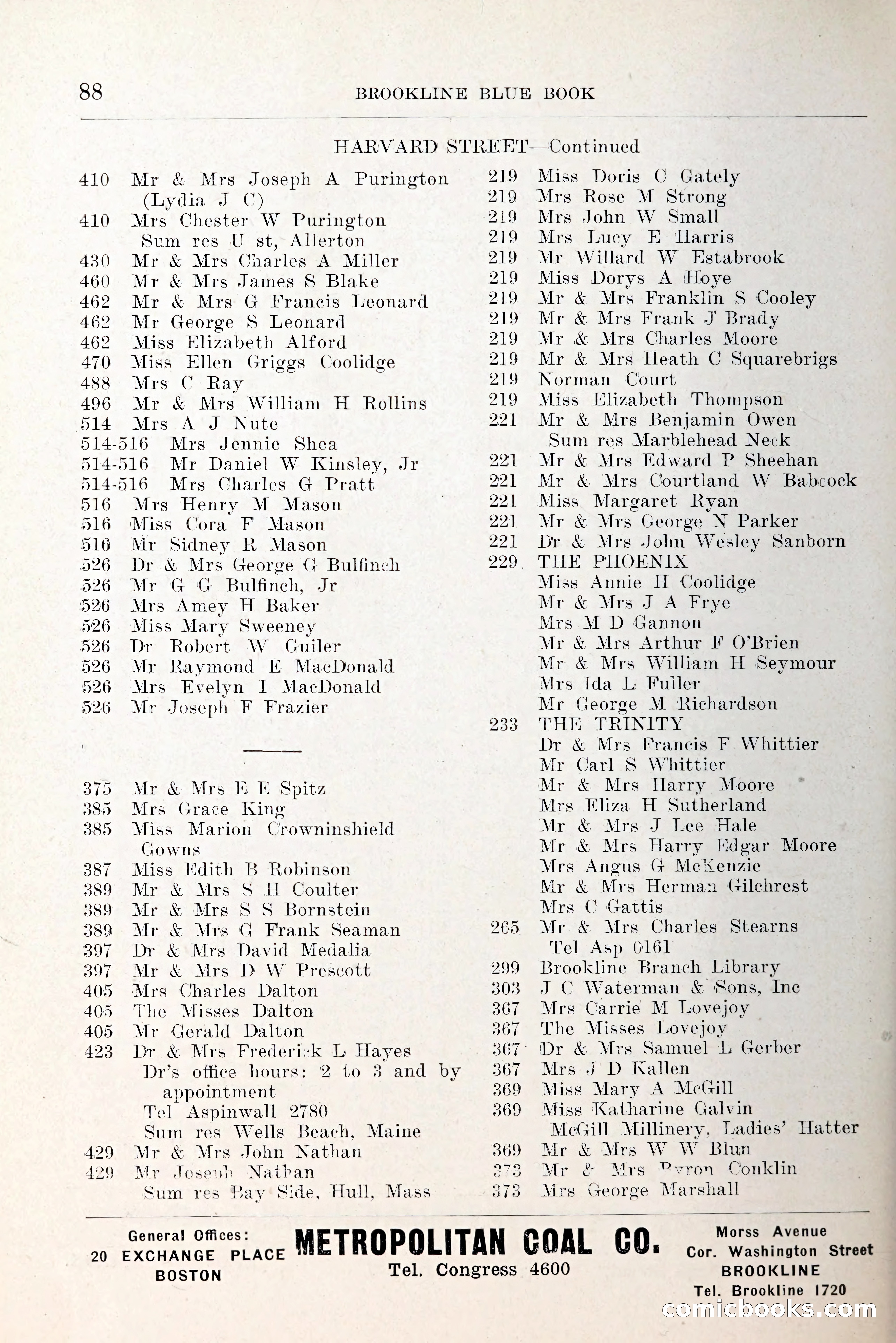 Blue Book of Brookline and Longwood — page 129 of 349
