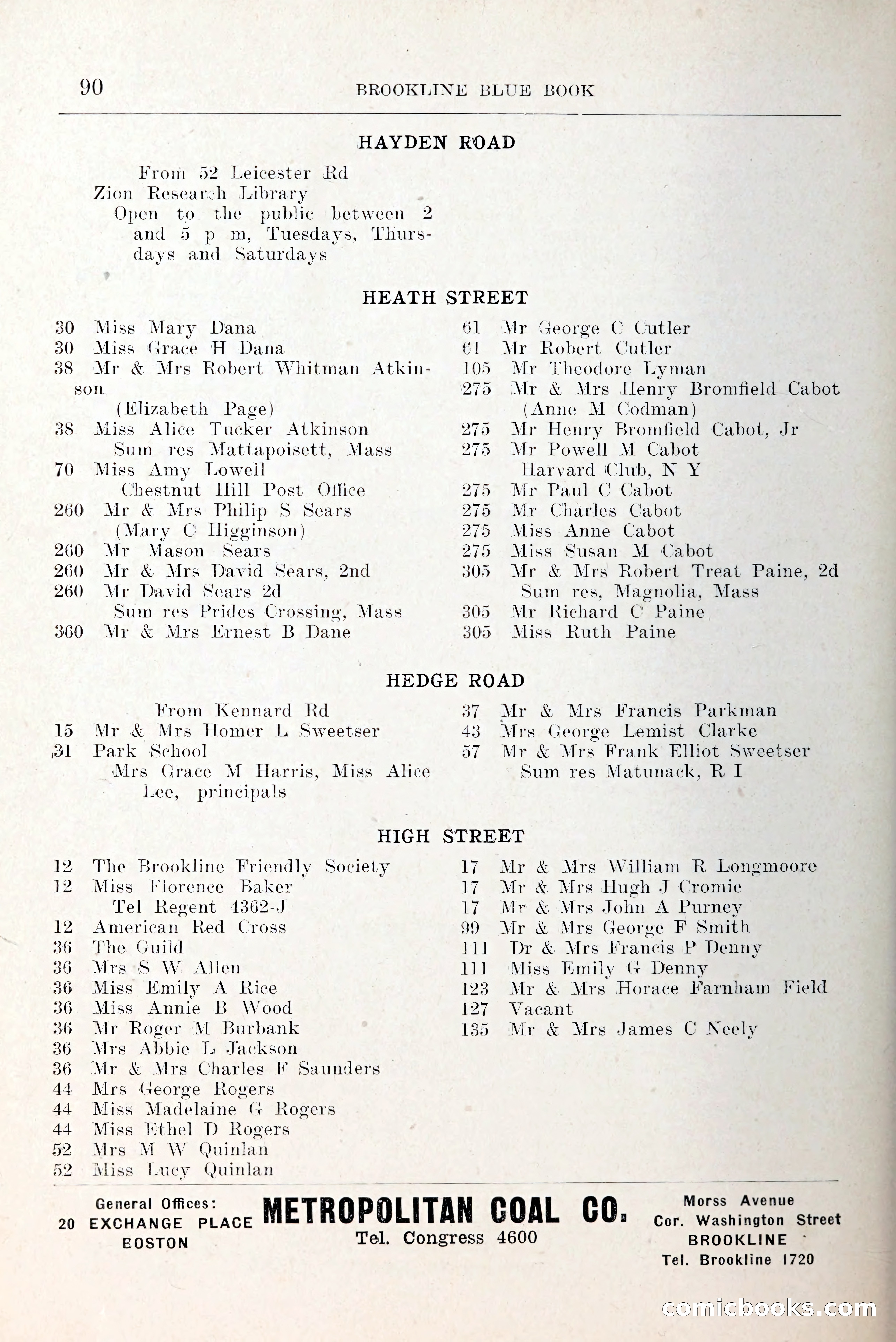 Blue Book of Brookline and Longwood — page 131 of 349