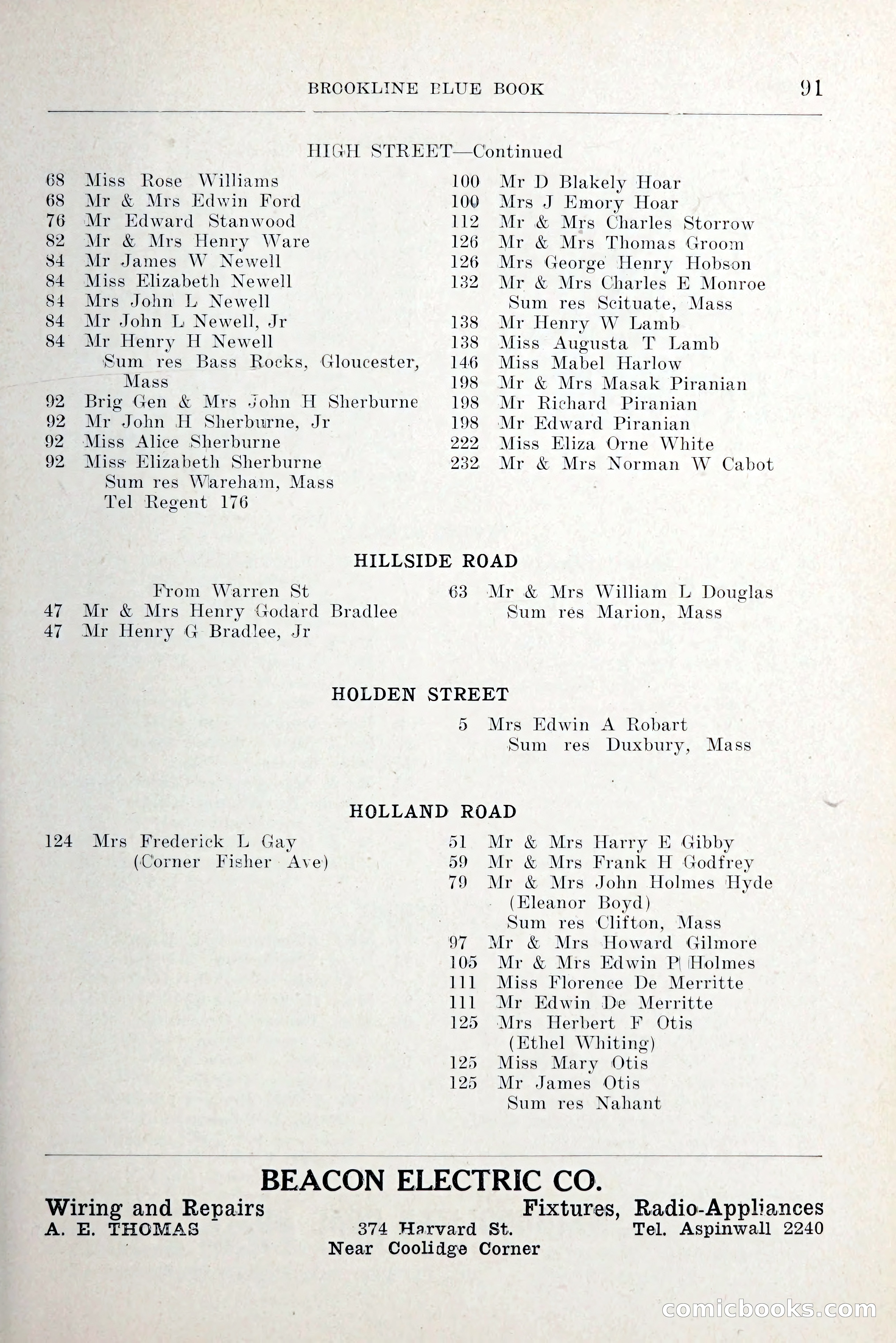 Blue Book of Brookline and Longwood — page 132 of 349