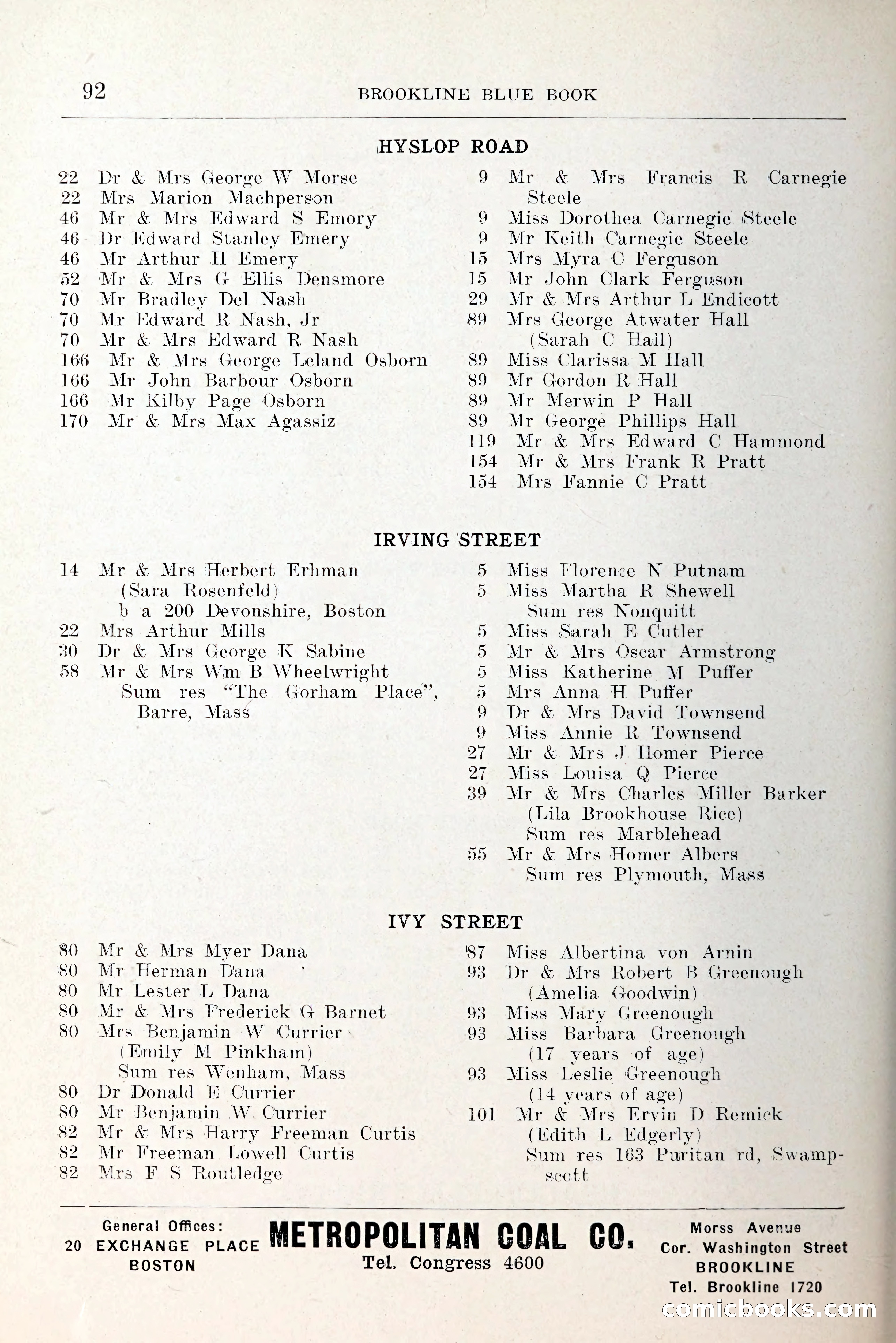 Blue Book of Brookline and Longwood — page 133 of 349