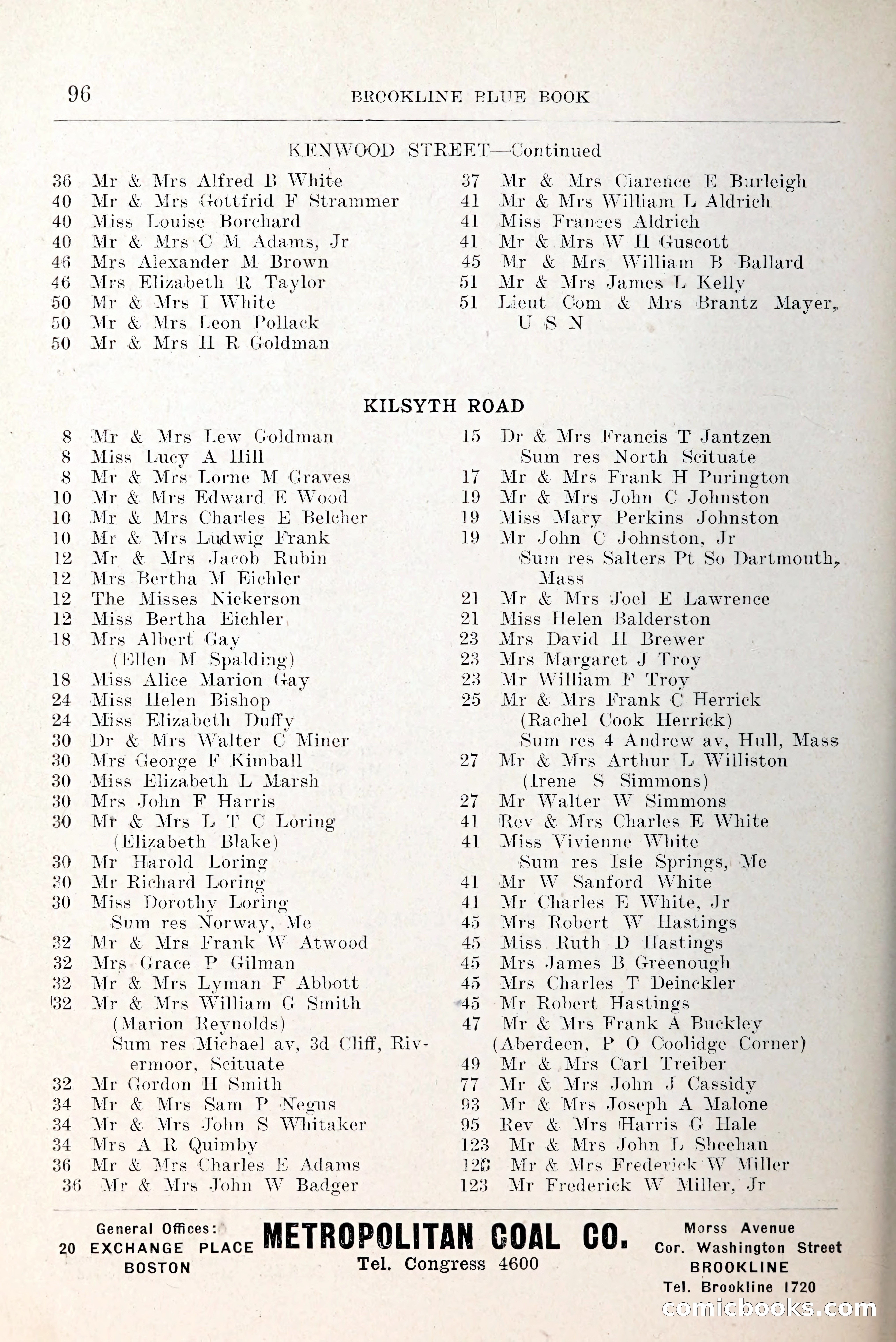 Blue Book of Brookline and Longwood — page 137 of 349