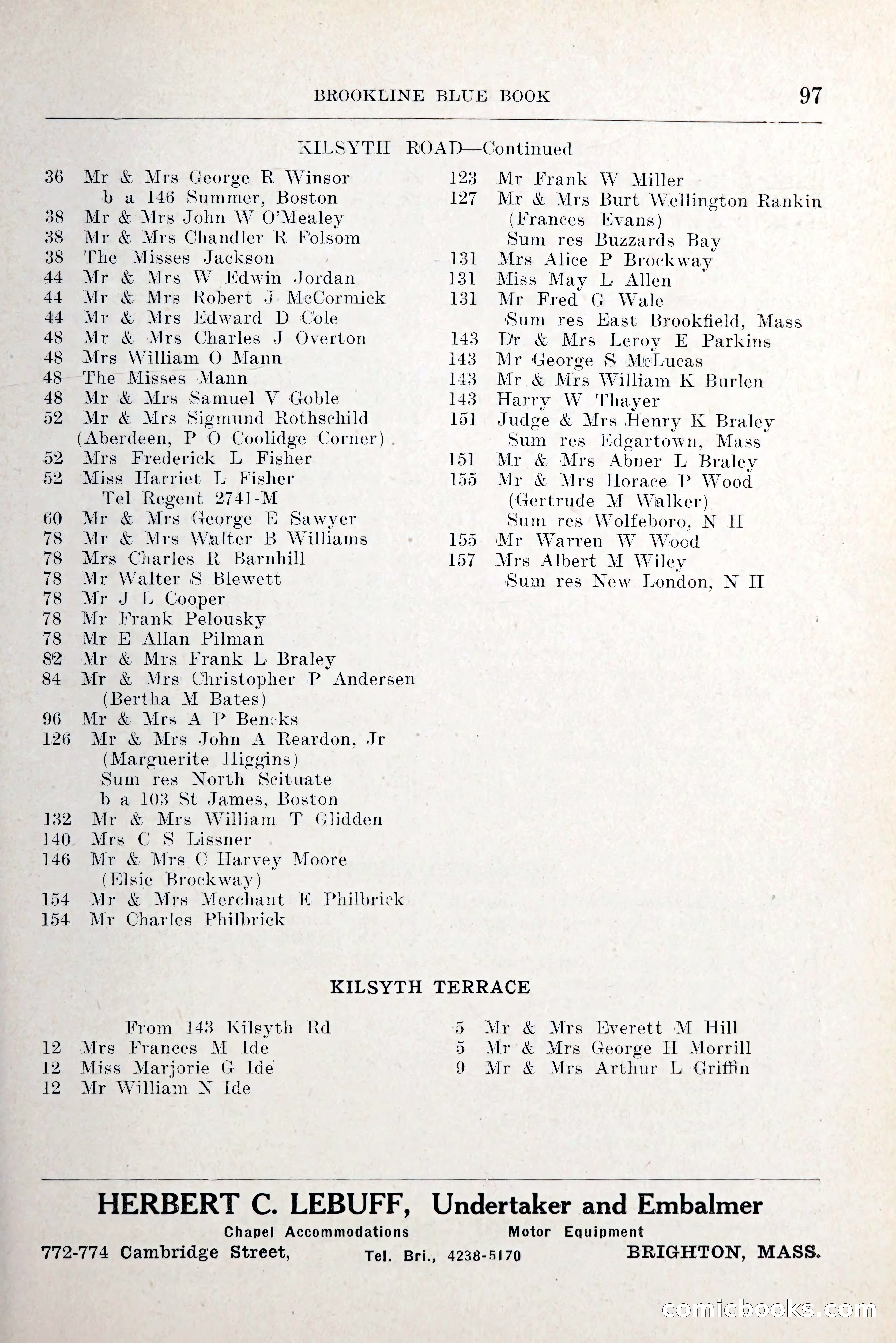Blue Book of Brookline and Longwood — page 138 of 349