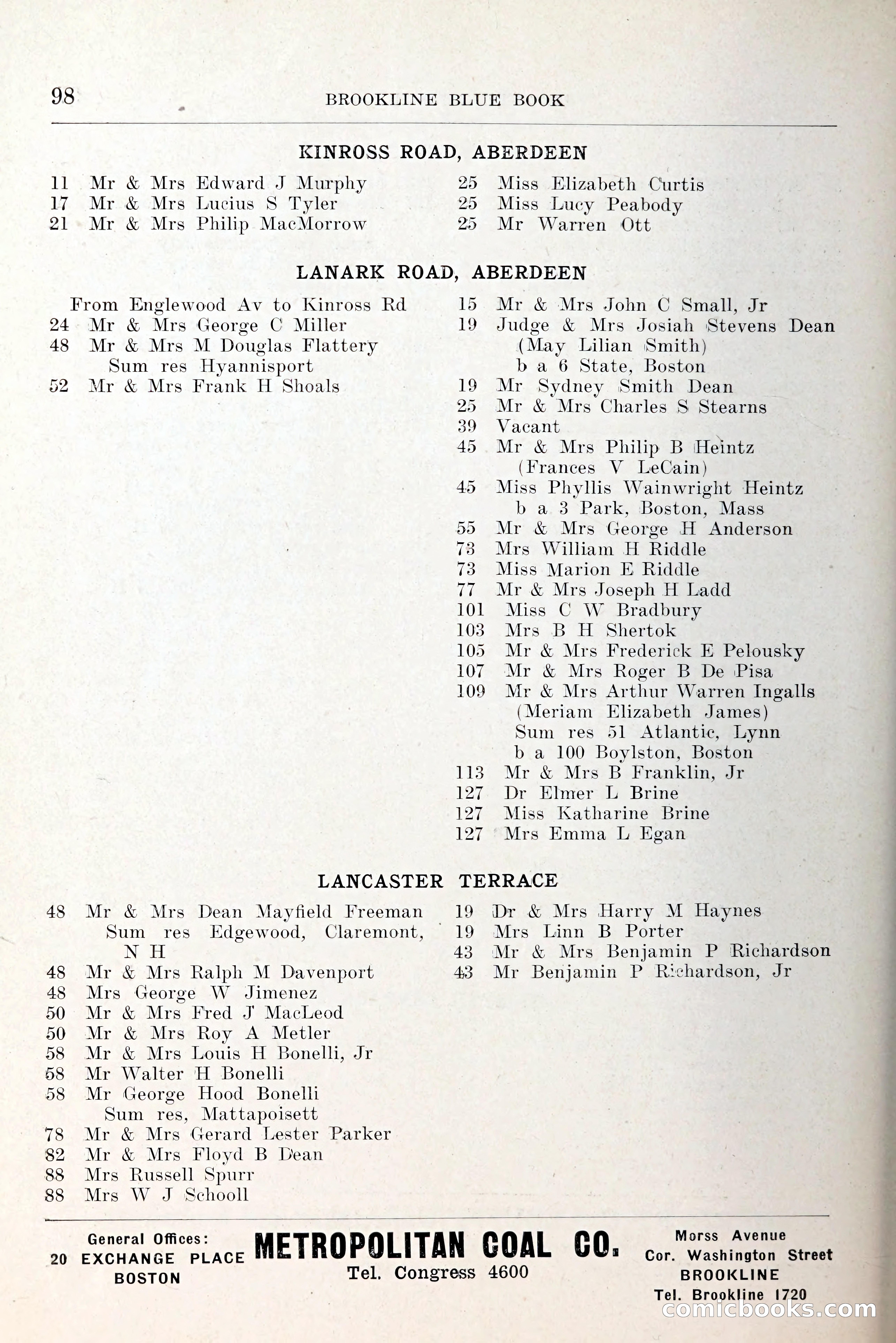 Blue Book of Brookline and Longwood — page 139 of 349