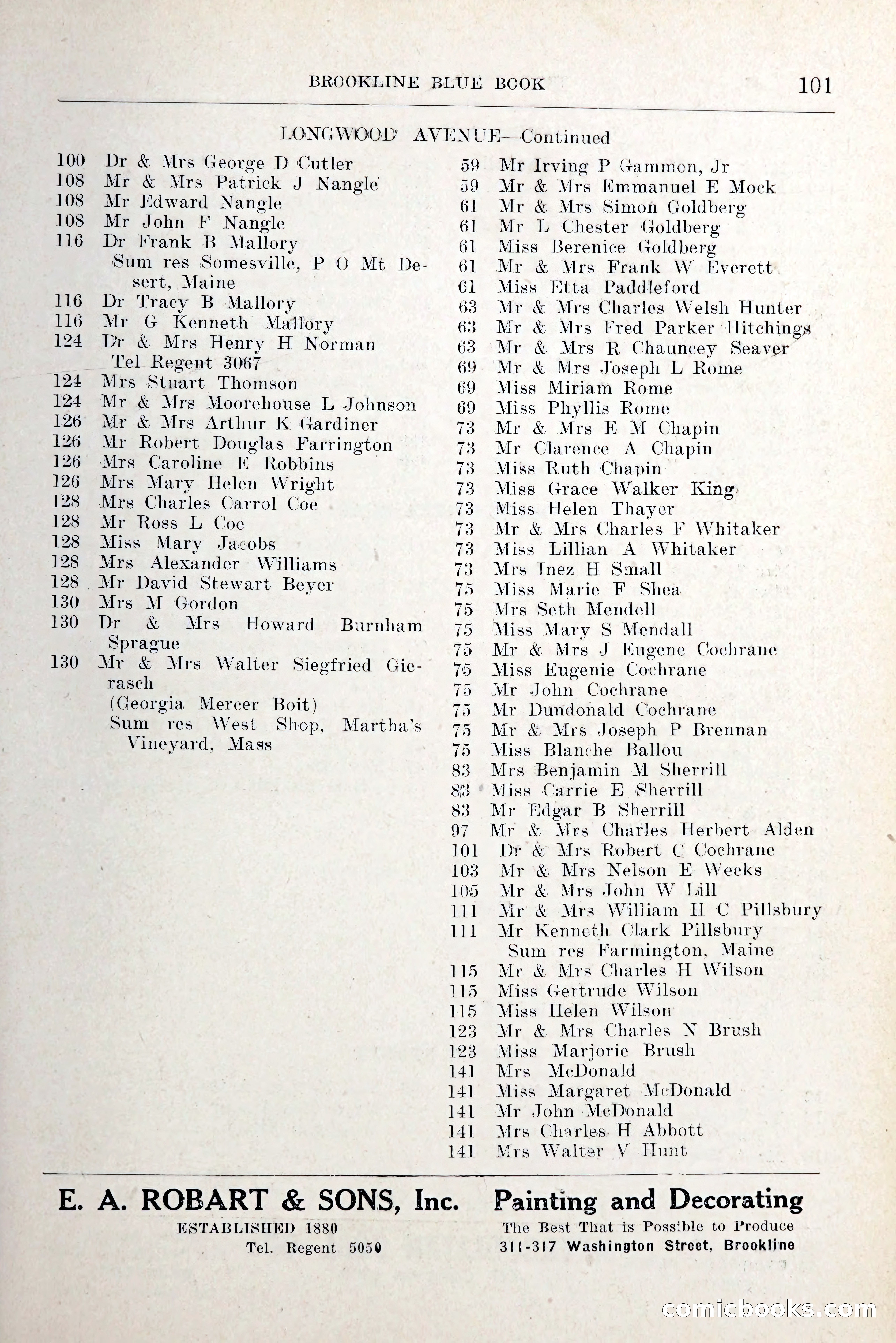 Blue Book of Brookline and Longwood — page 142 of 349
