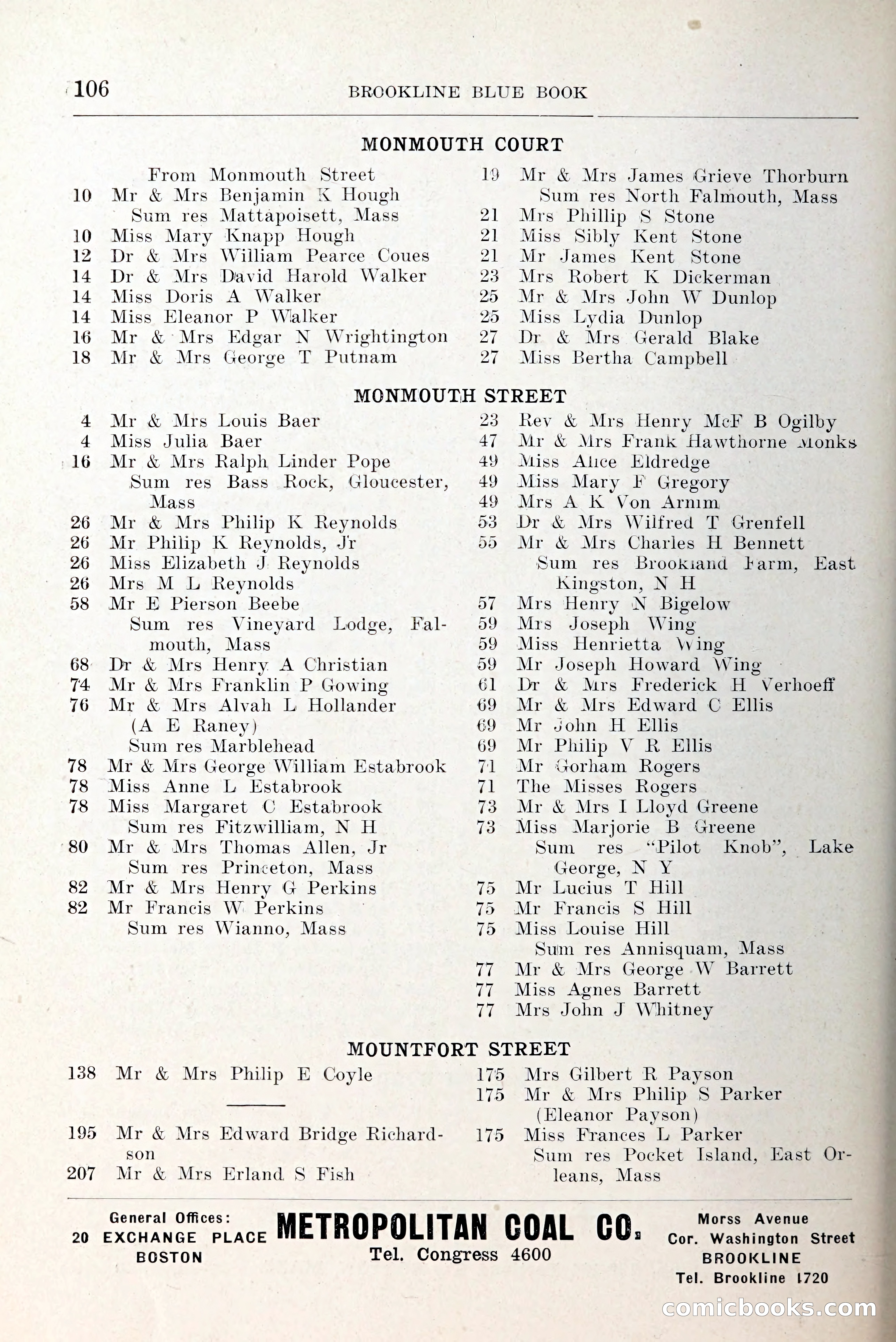 Blue Book of Brookline and Longwood — page 147 of 349
