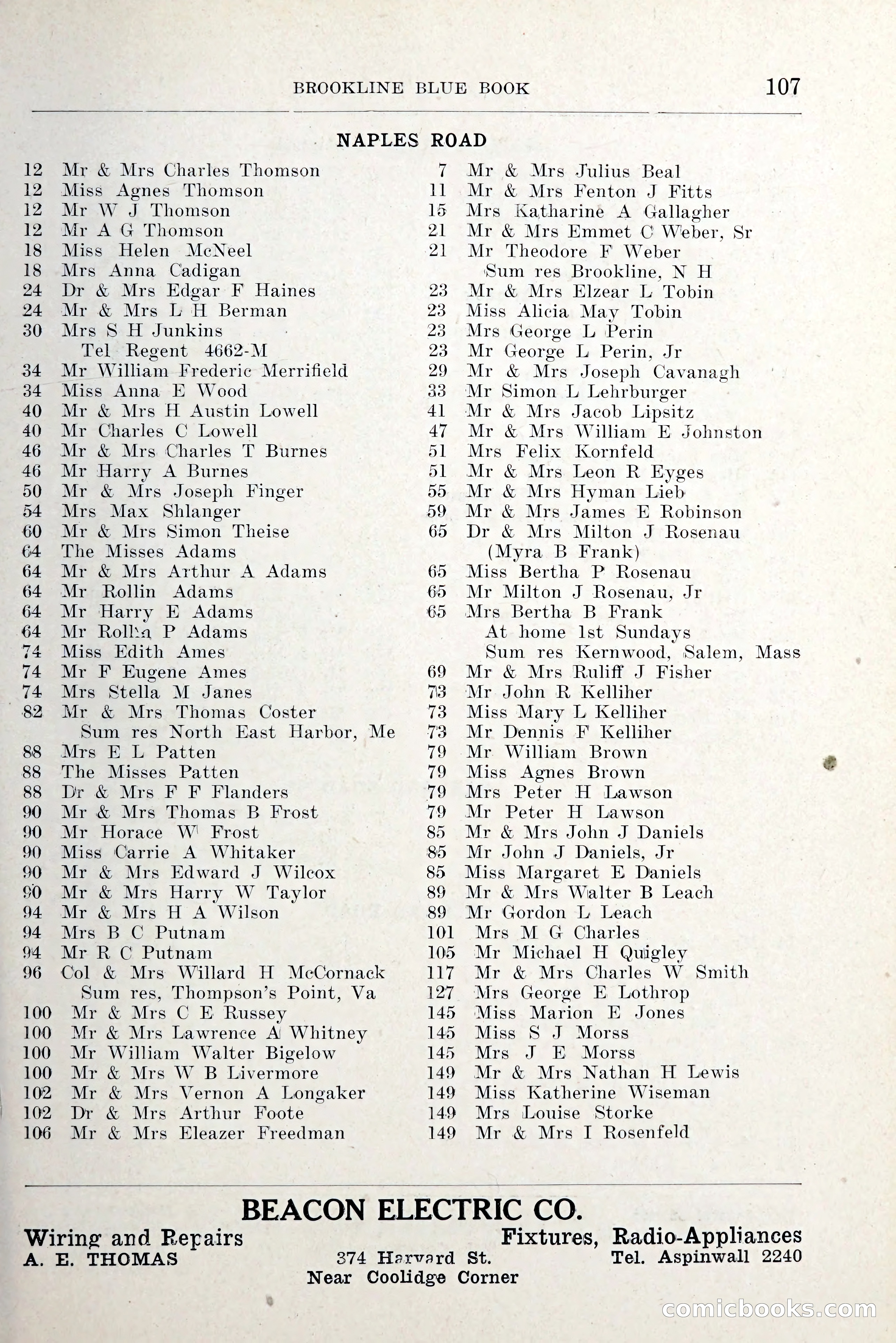Blue Book of Brookline and Longwood — page 148 of 349