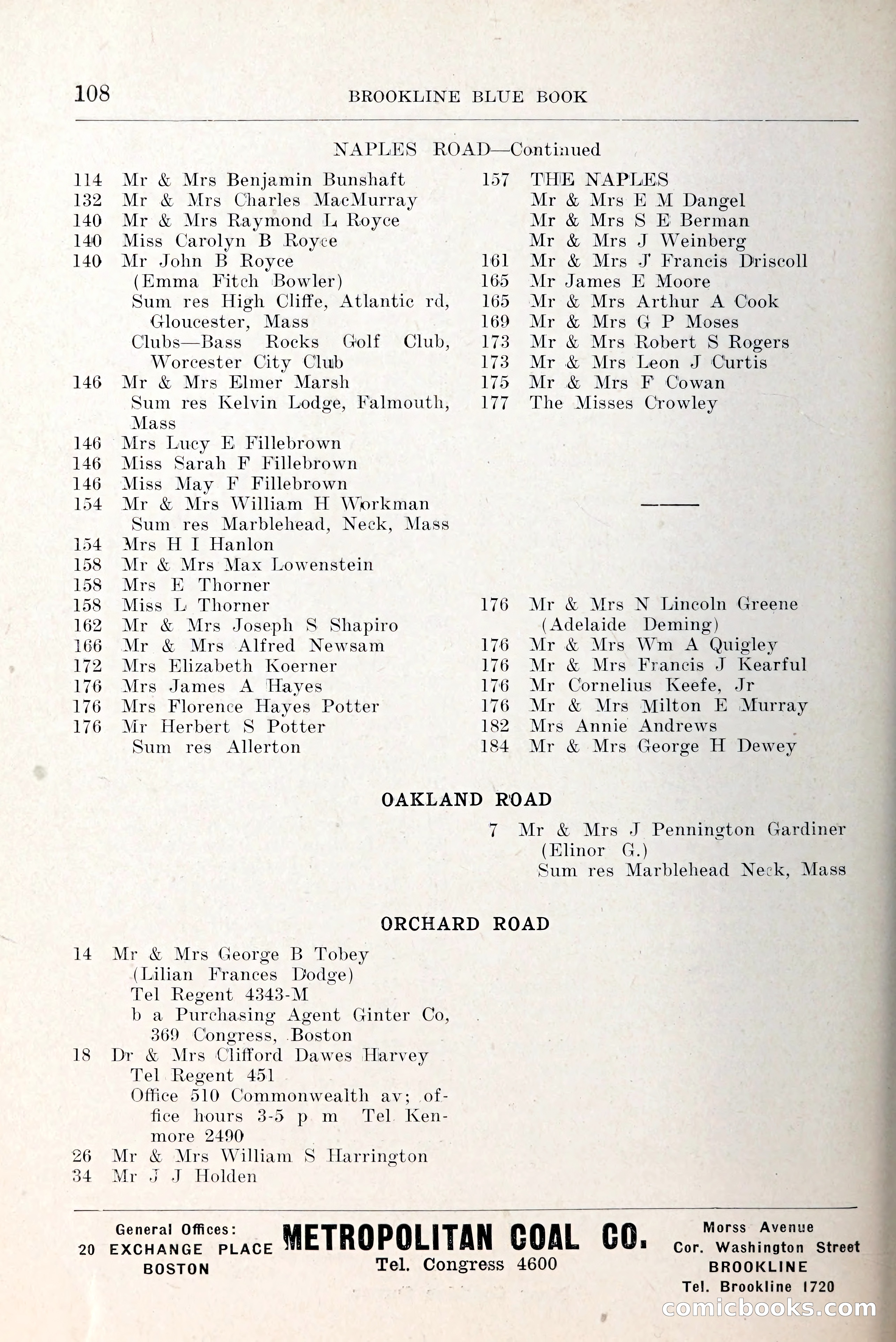 Blue Book of Brookline and Longwood — page 149 of 349