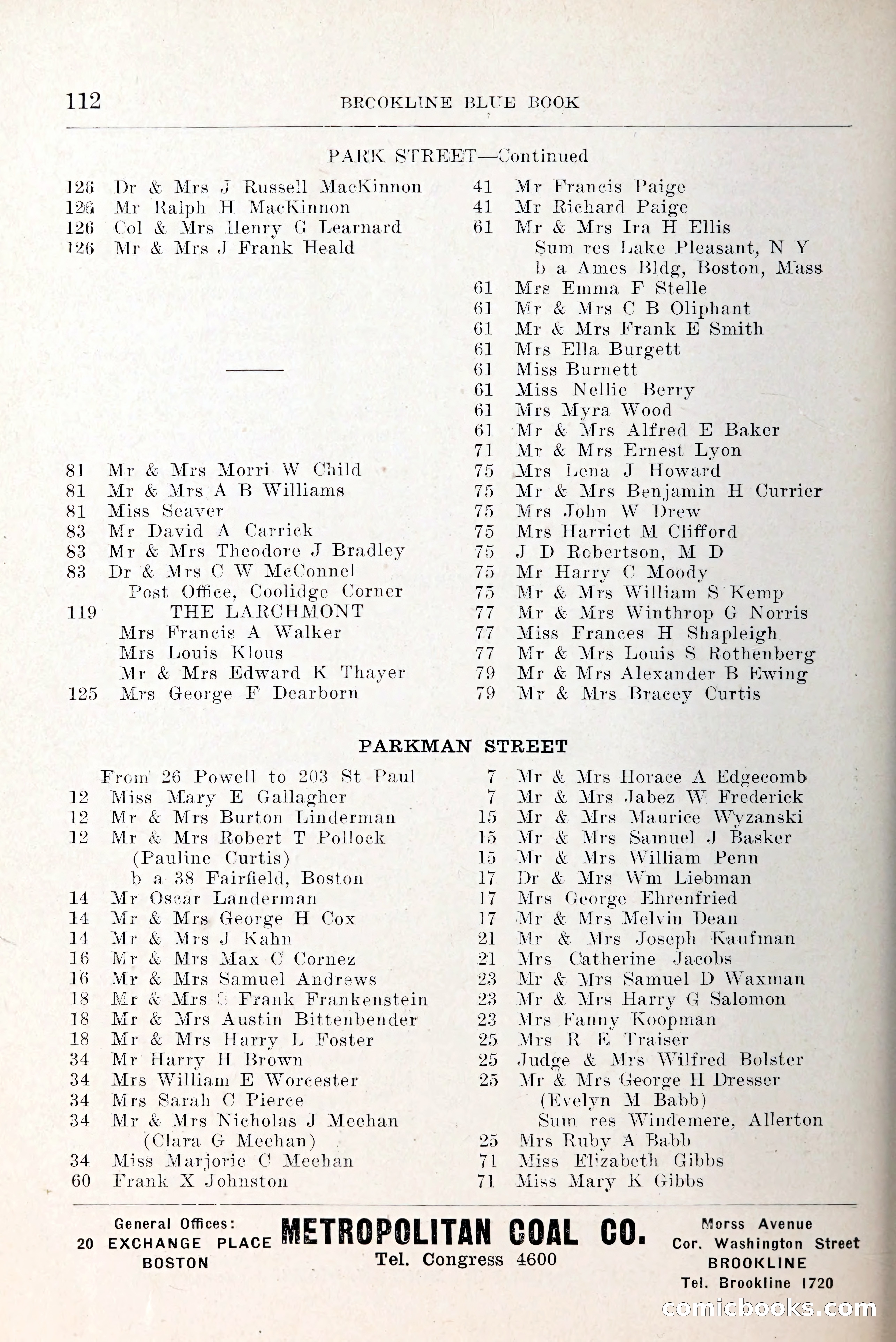 Blue Book of Brookline and Longwood — page 153 of 349