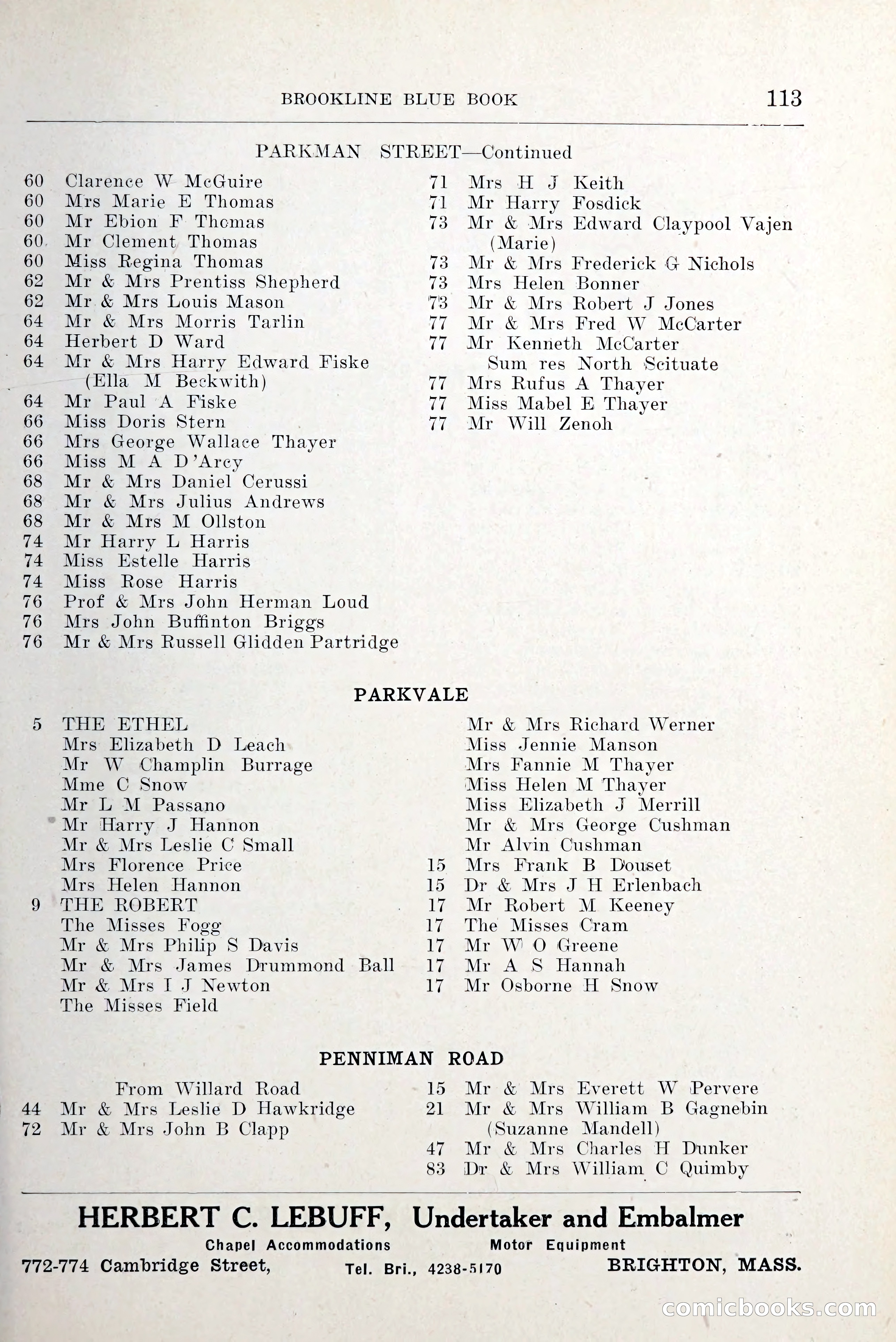 Blue Book of Brookline and Longwood — page 154 of 349