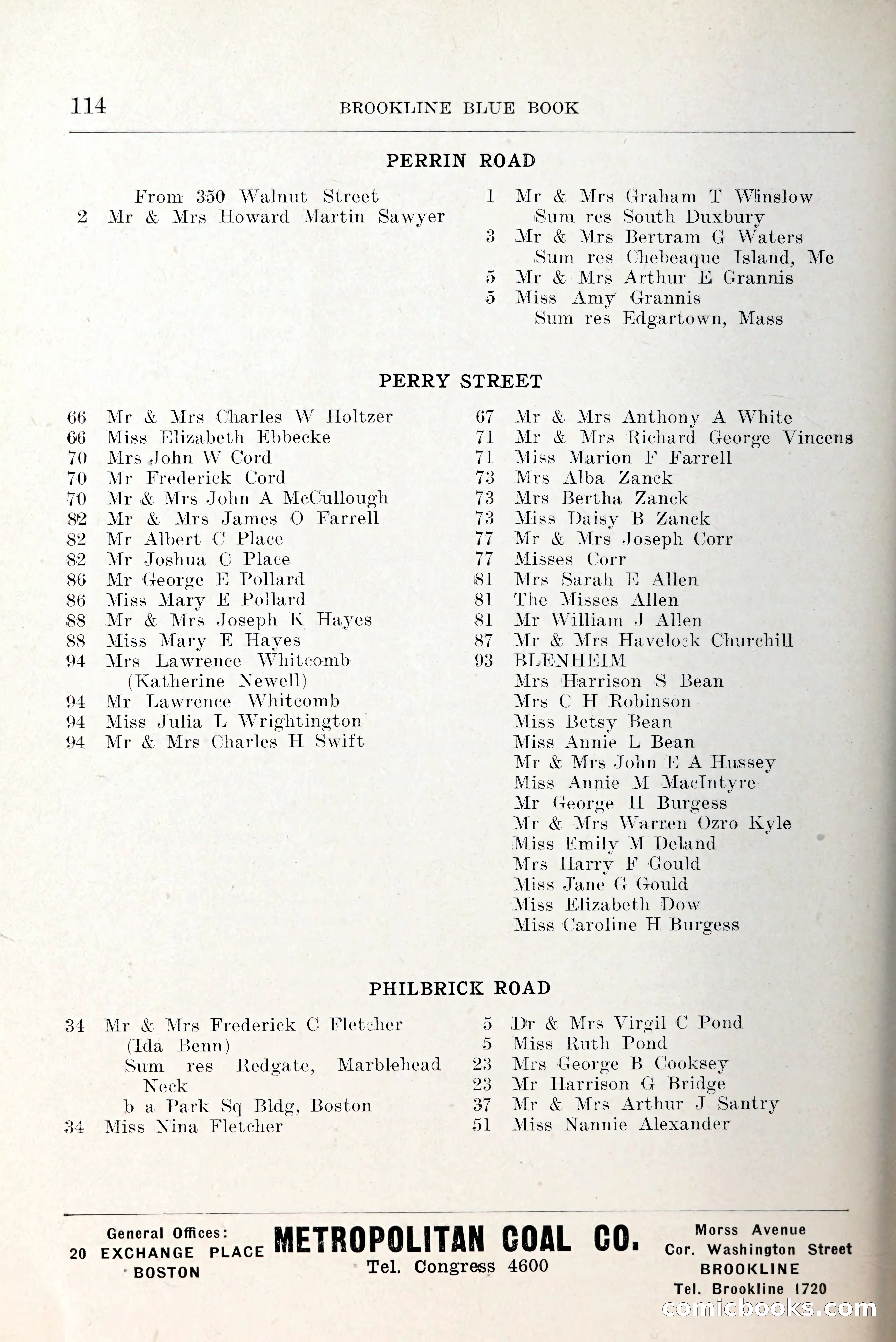 Blue Book of Brookline and Longwood — page 155 of 349