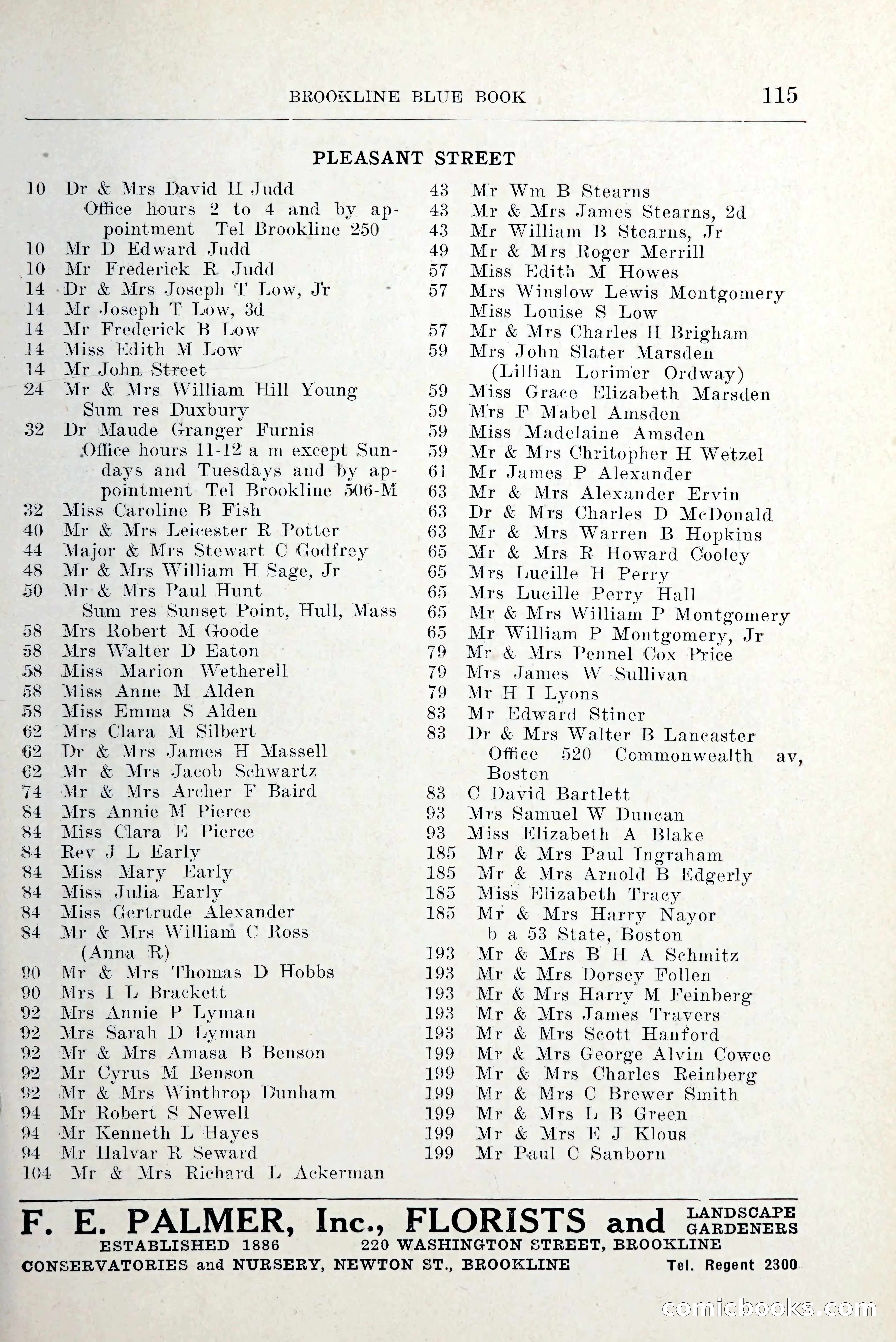 Blue Book of Brookline and Longwood — page 156 of 349