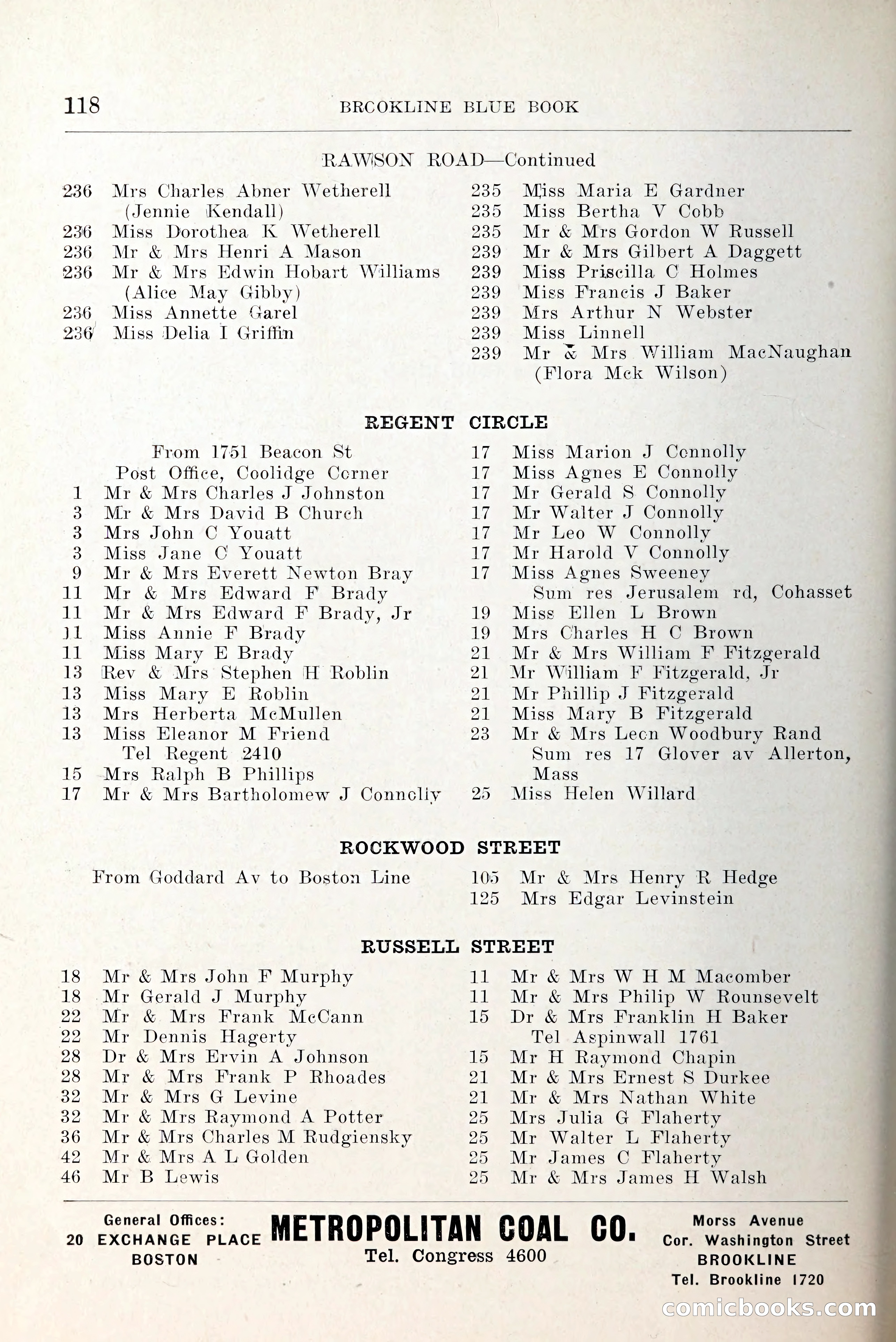 Blue Book of Brookline and Longwood — page 159 of 349