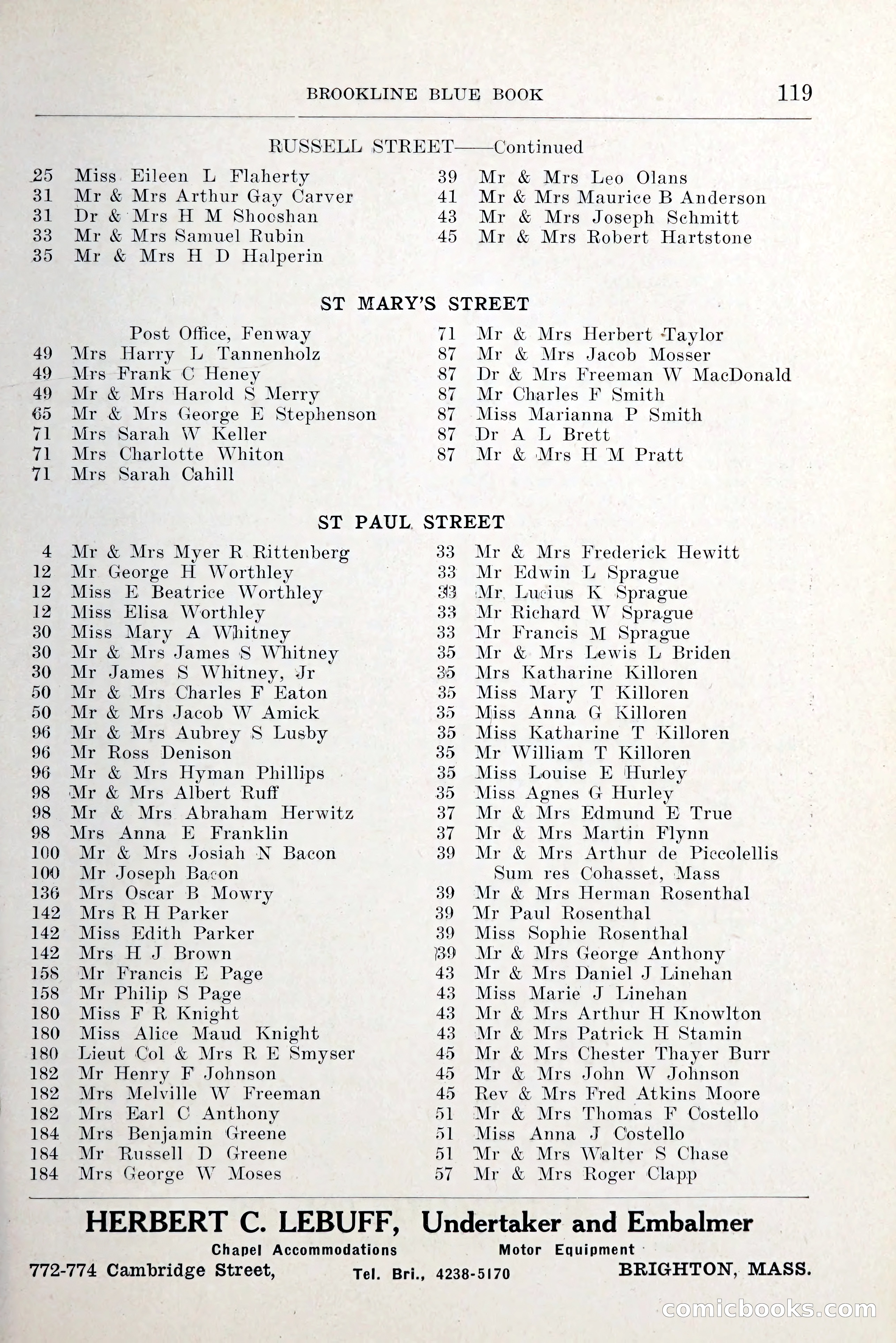 Blue Book of Brookline and Longwood — page 160 of 349