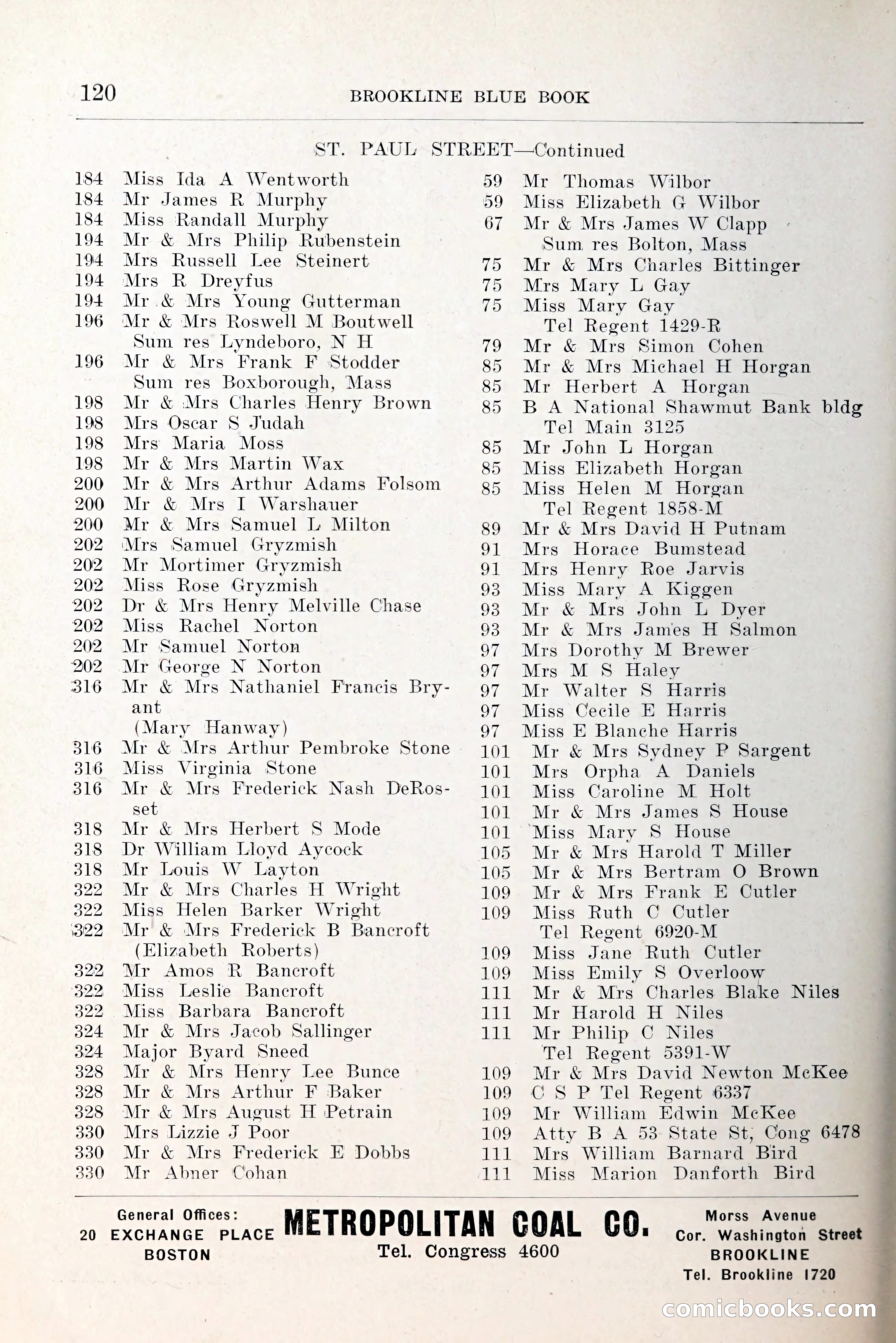 Blue Book of Brookline and Longwood — page 161 of 349