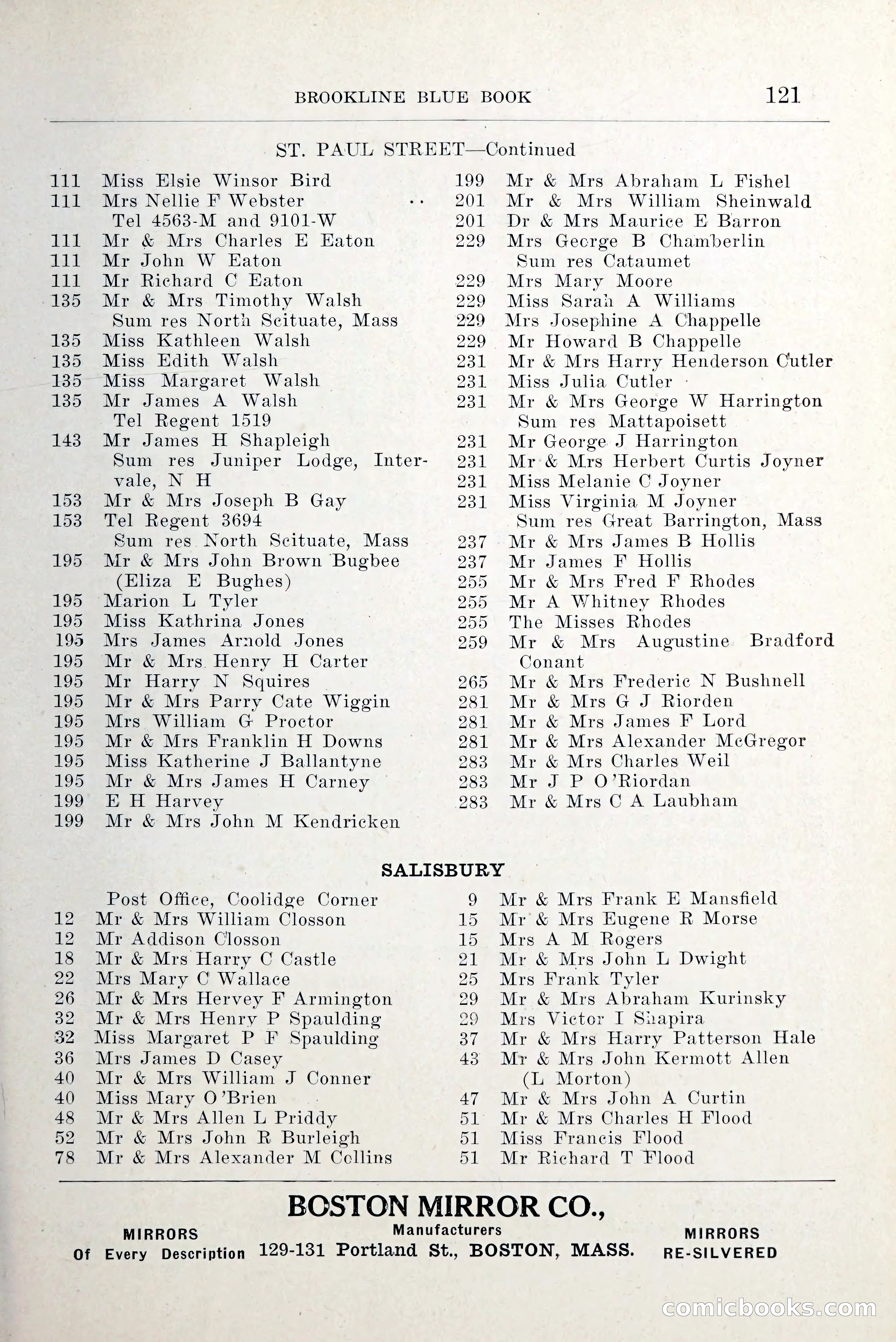 Blue Book of Brookline and Longwood — page 162 of 349
