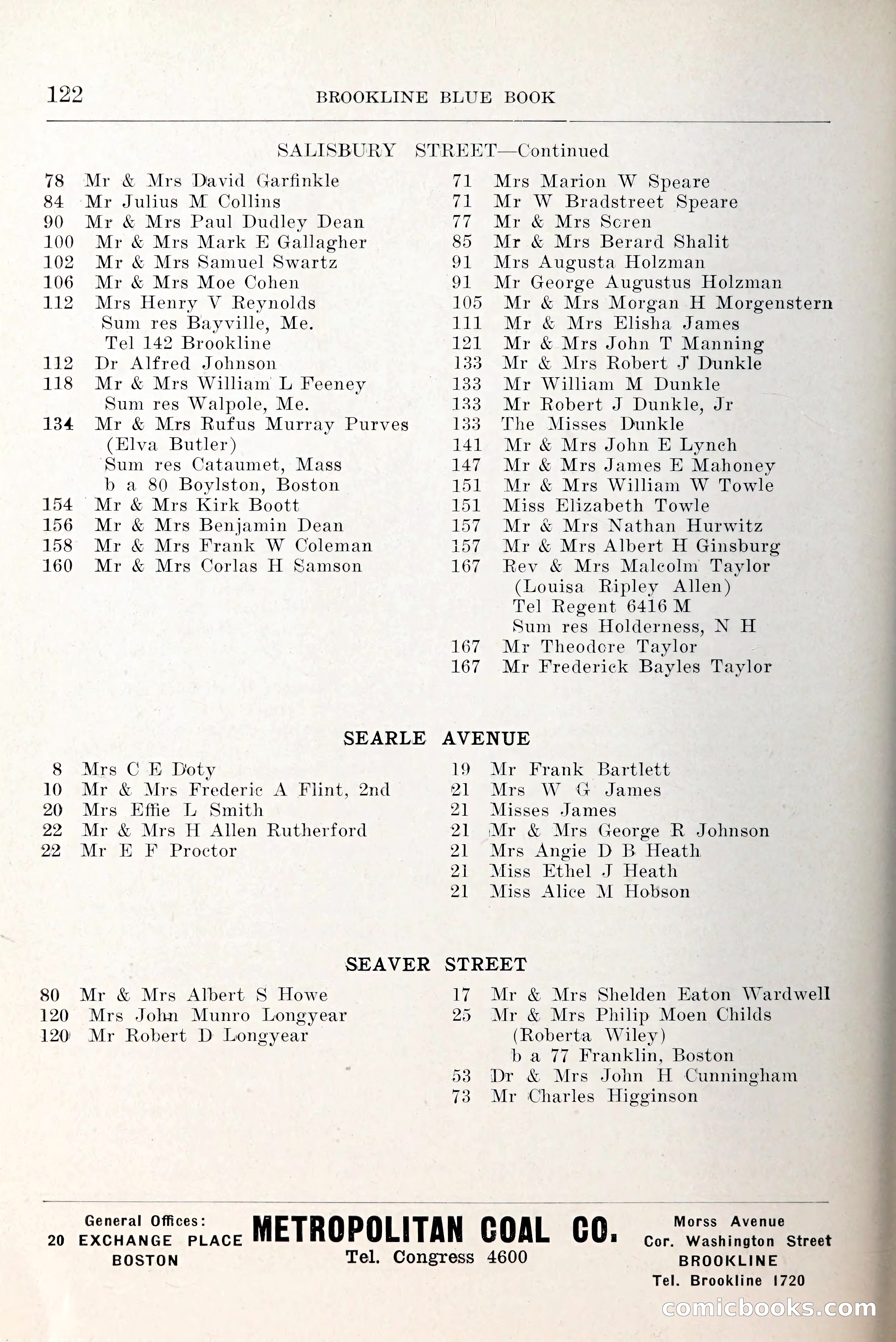 Blue Book of Brookline and Longwood — page 163 of 349