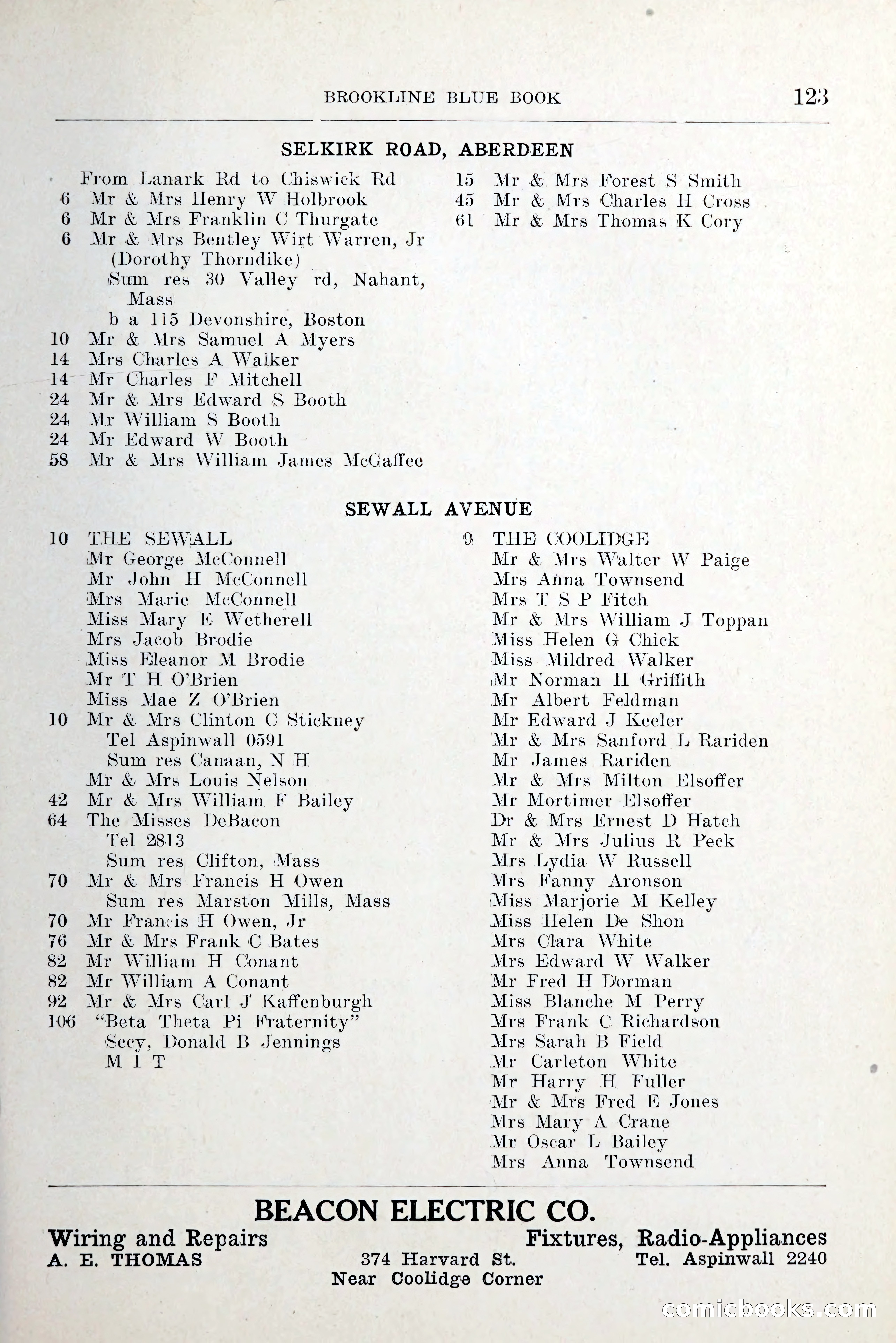 Blue Book of Brookline and Longwood — page 164 of 349