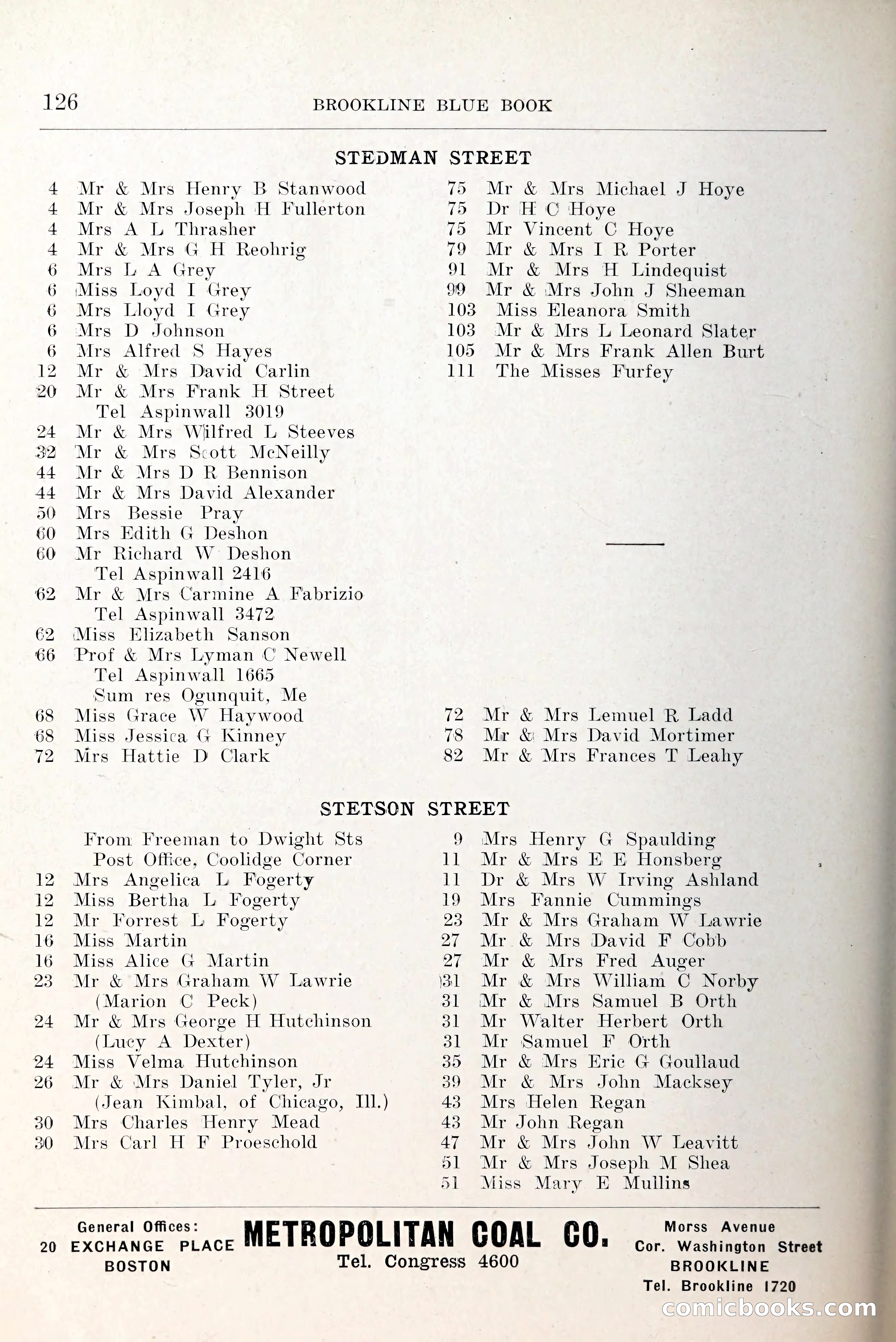 Blue Book of Brookline and Longwood — page 167 of 349