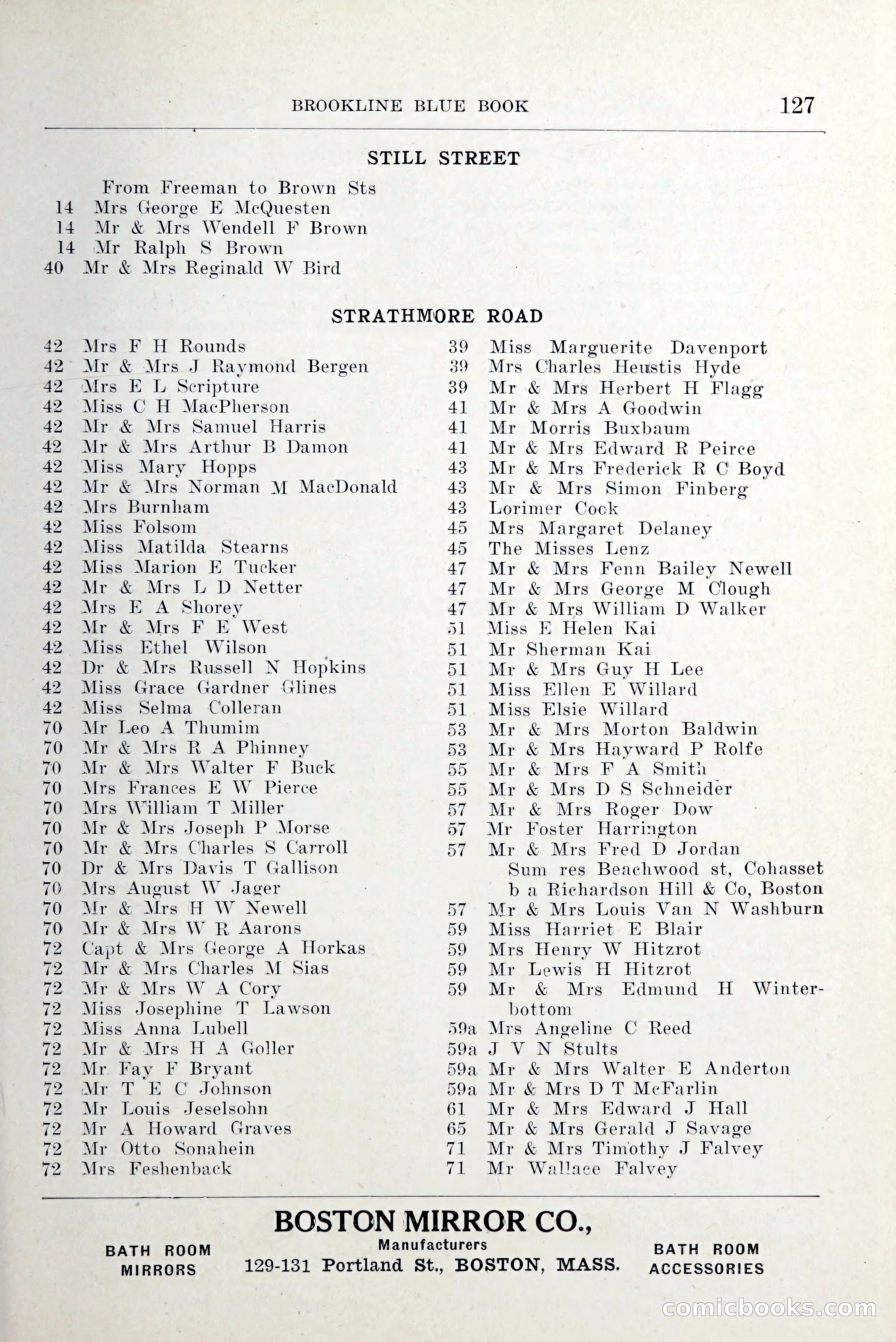 Blue Book of Brookline and Longwood — page 168 of 349