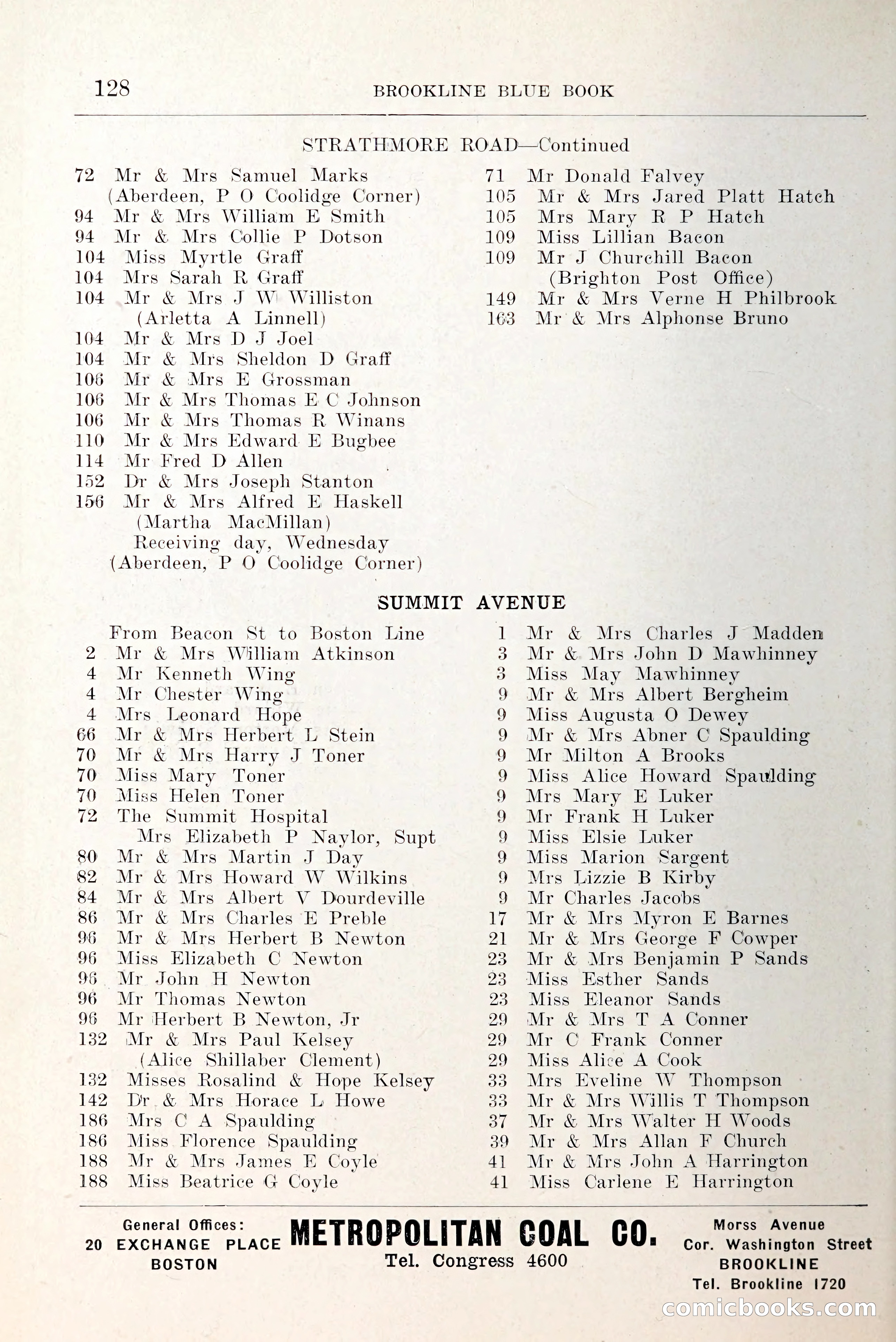 Blue Book of Brookline and Longwood — page 169 of 349