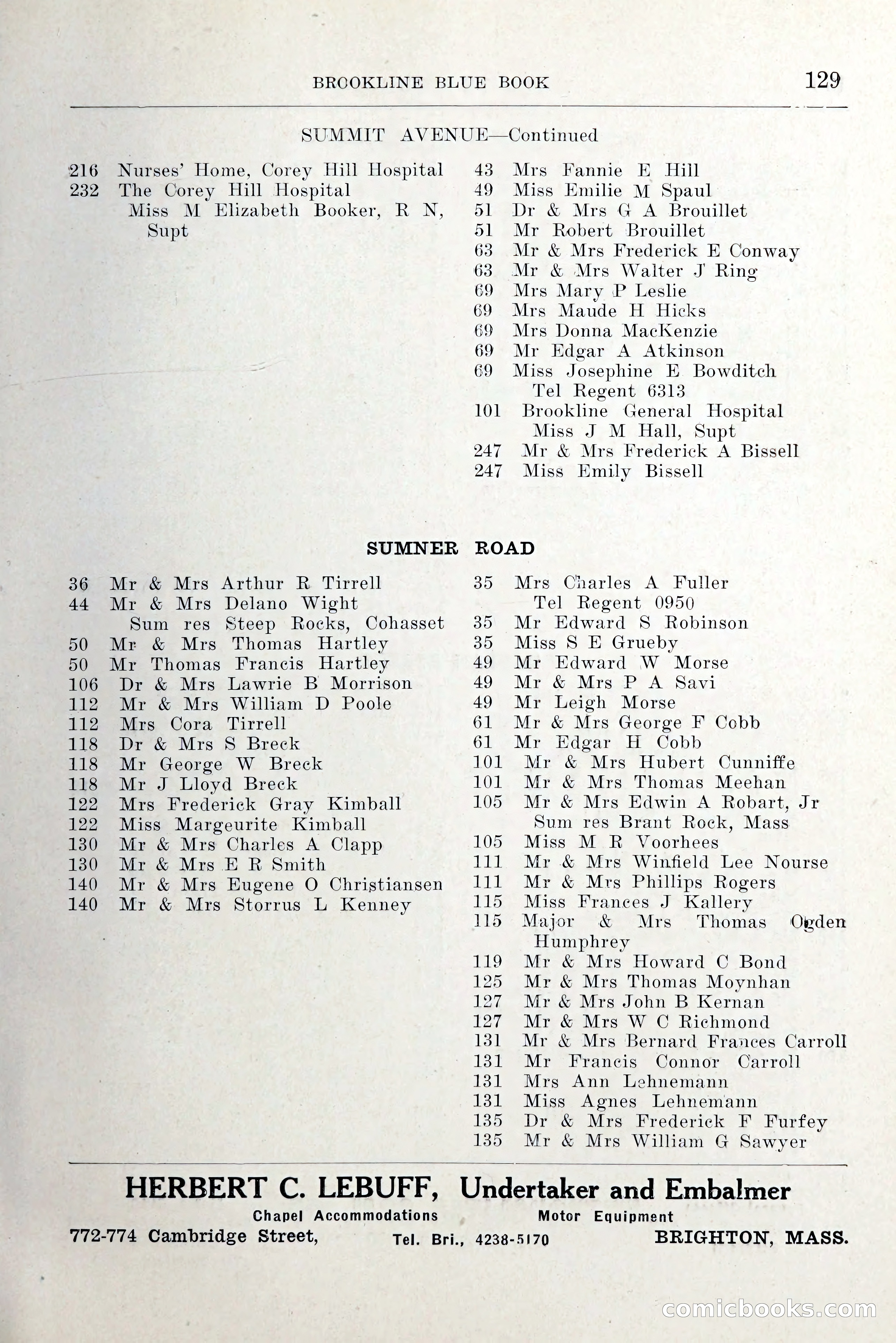Blue Book of Brookline and Longwood — page 172 of 349