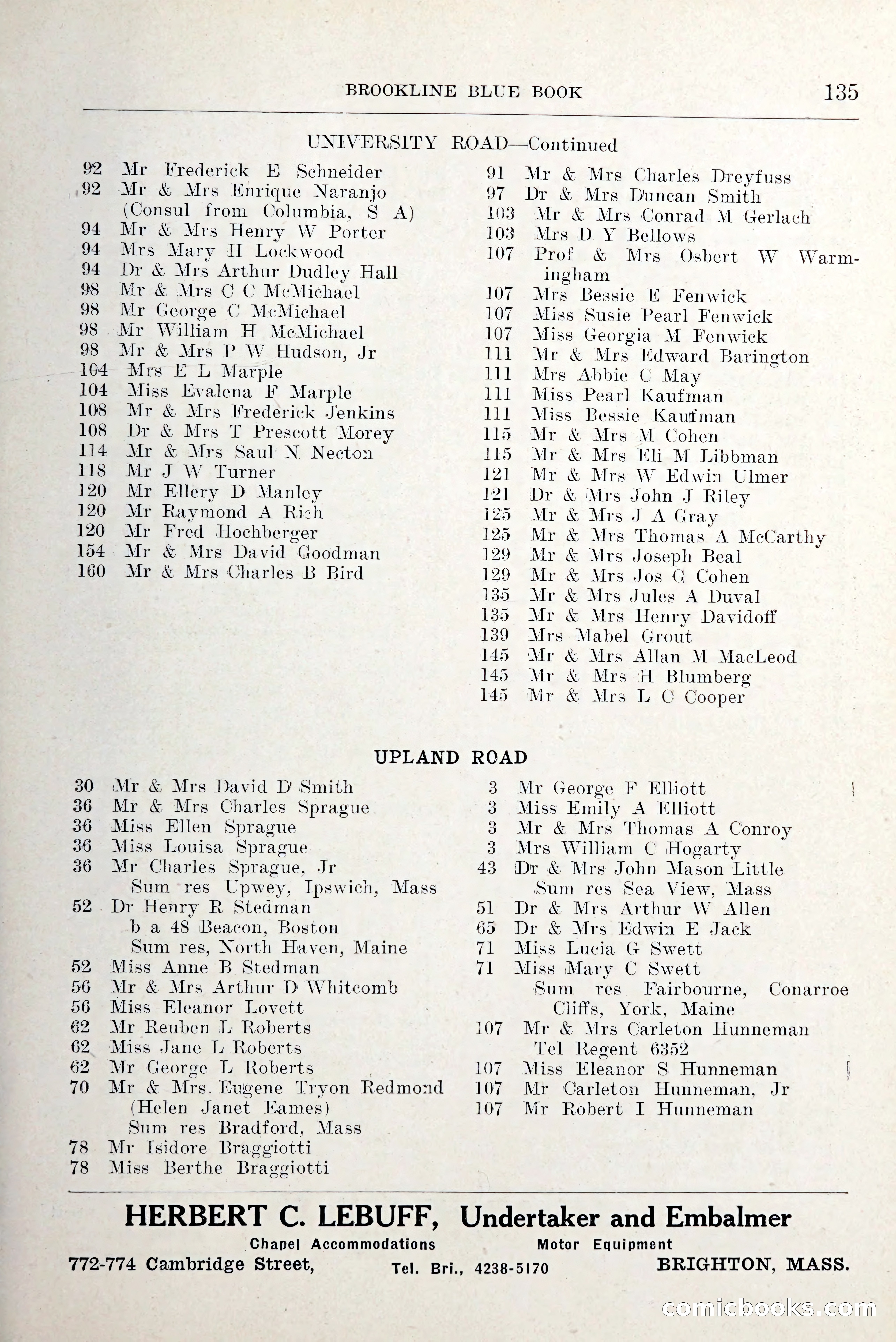 Blue Book of Brookline and Longwood — page 178 of 349