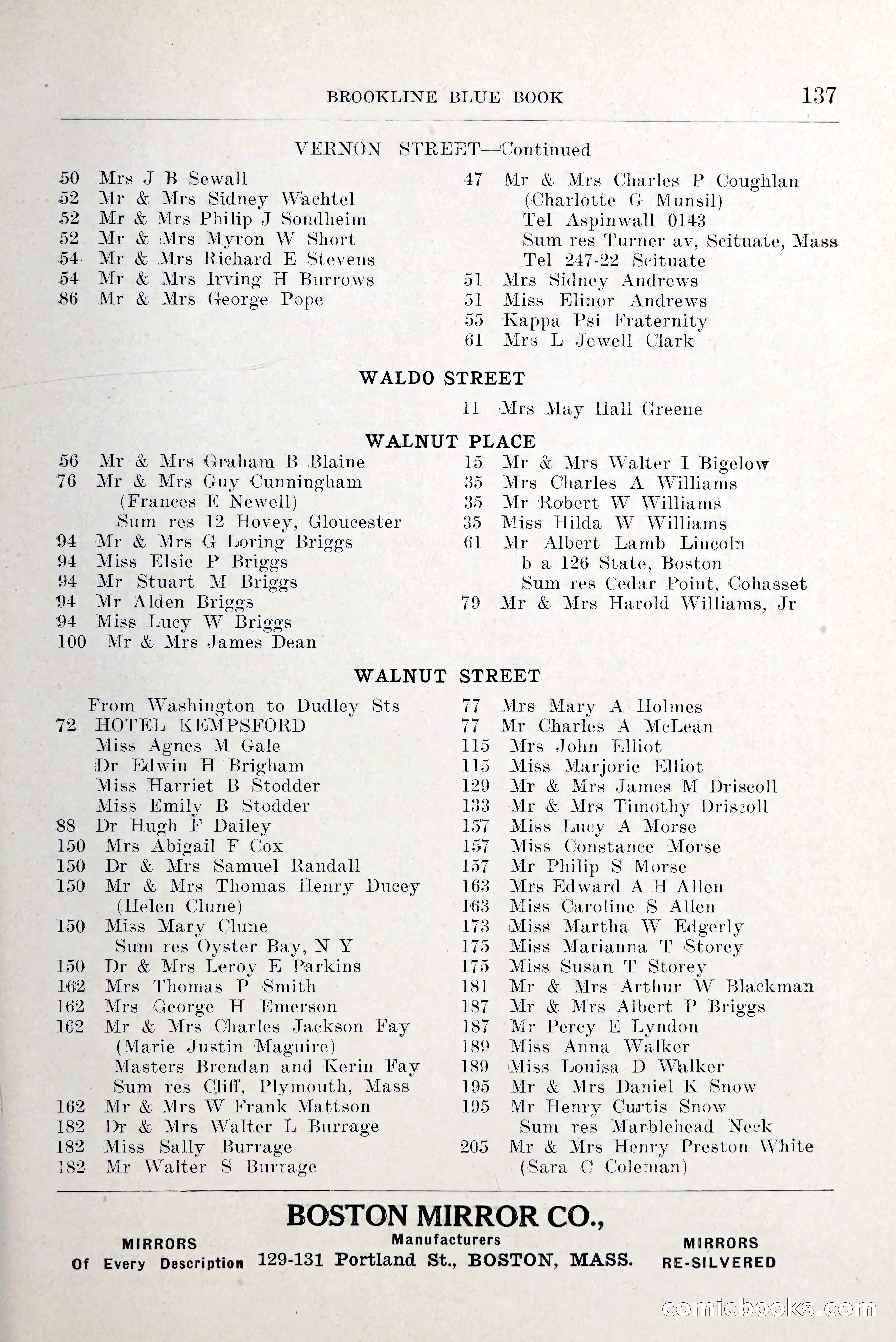 Blue Book of Brookline and Longwood — page 180 of 349