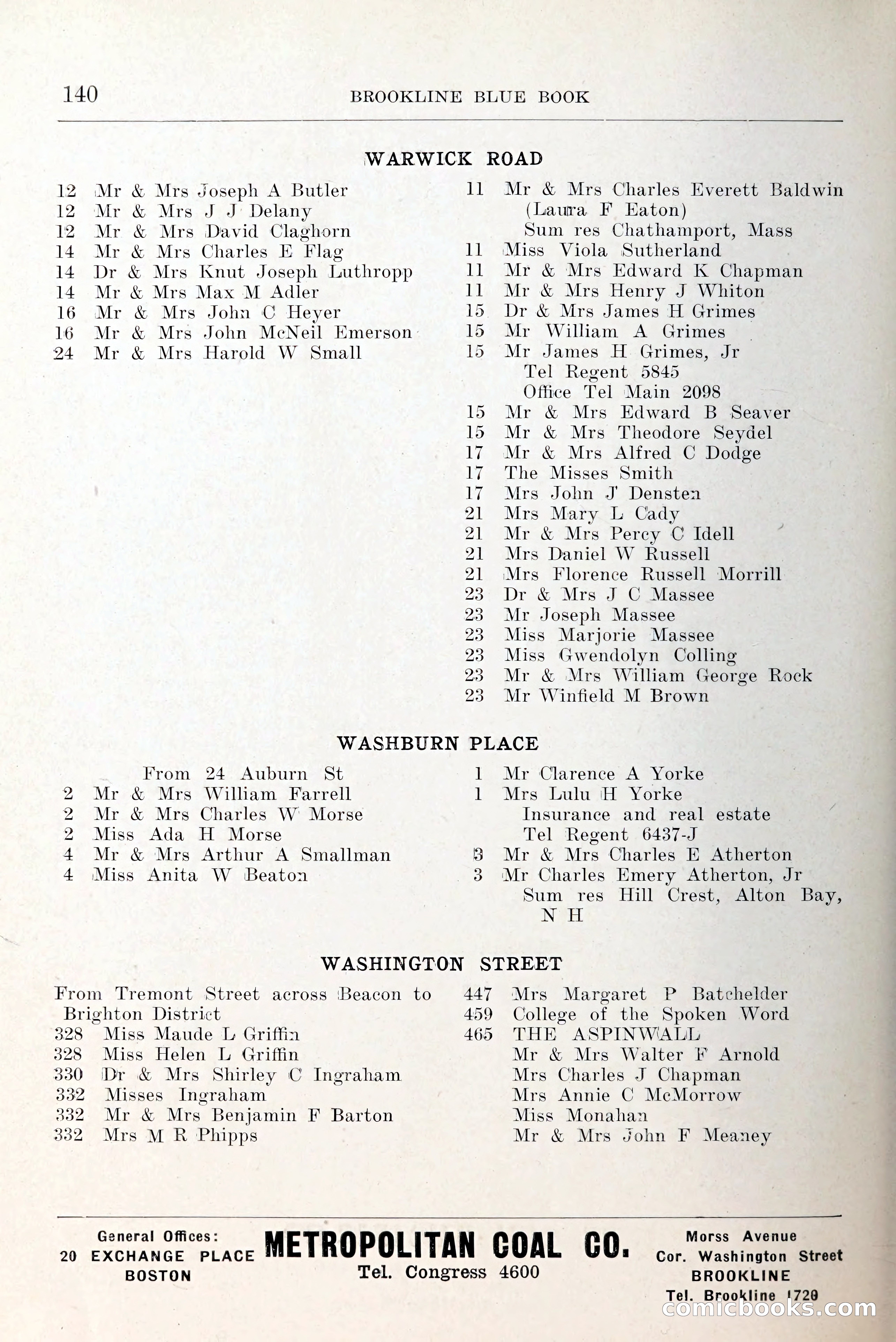 Blue Book of Brookline and Longwood — page 183 of 349