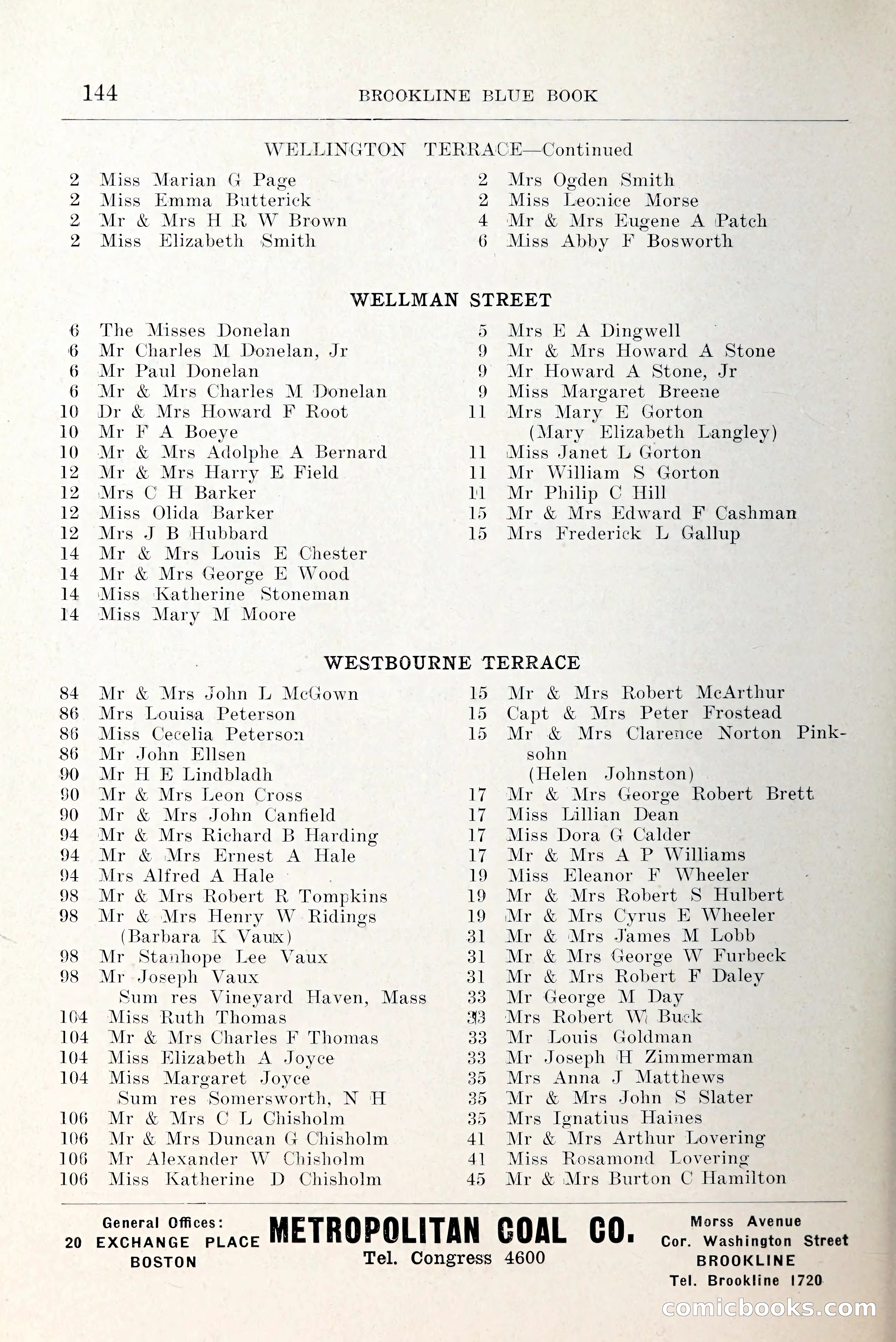 Blue Book of Brookline and Longwood — page 187 of 349