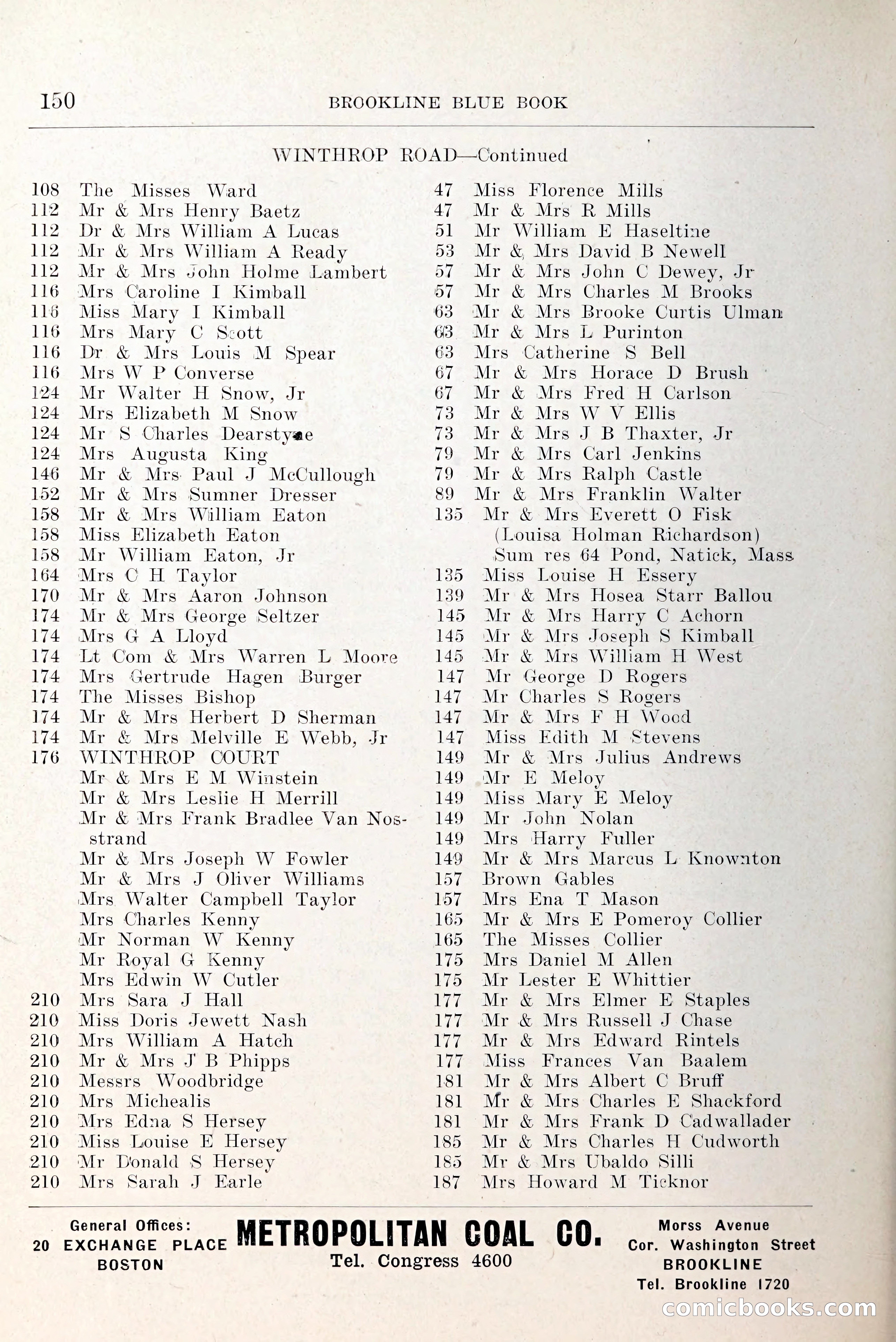 Blue Book of Brookline and Longwood — page 193 of 349