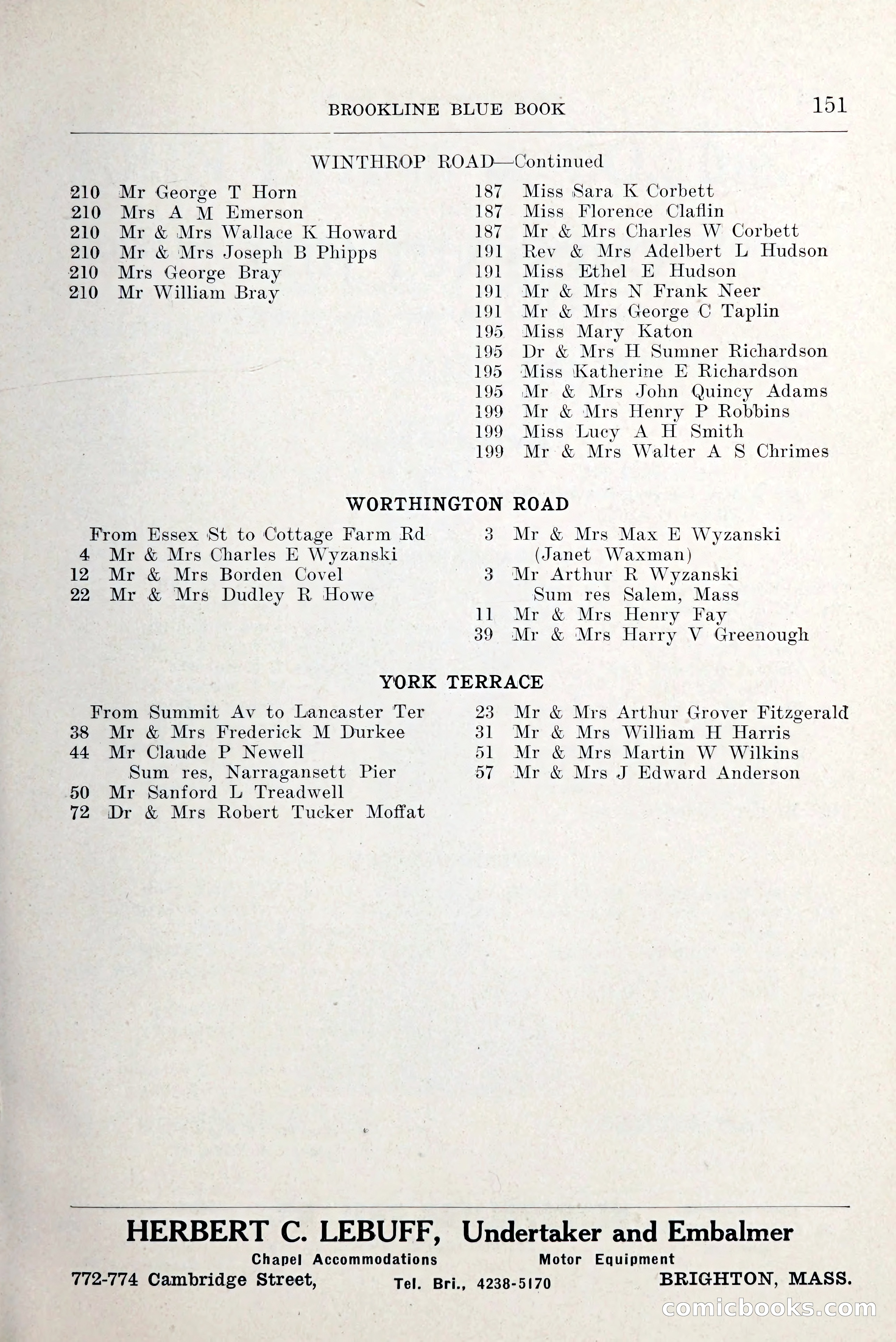Blue Book of Brookline and Longwood — page 194 of 349