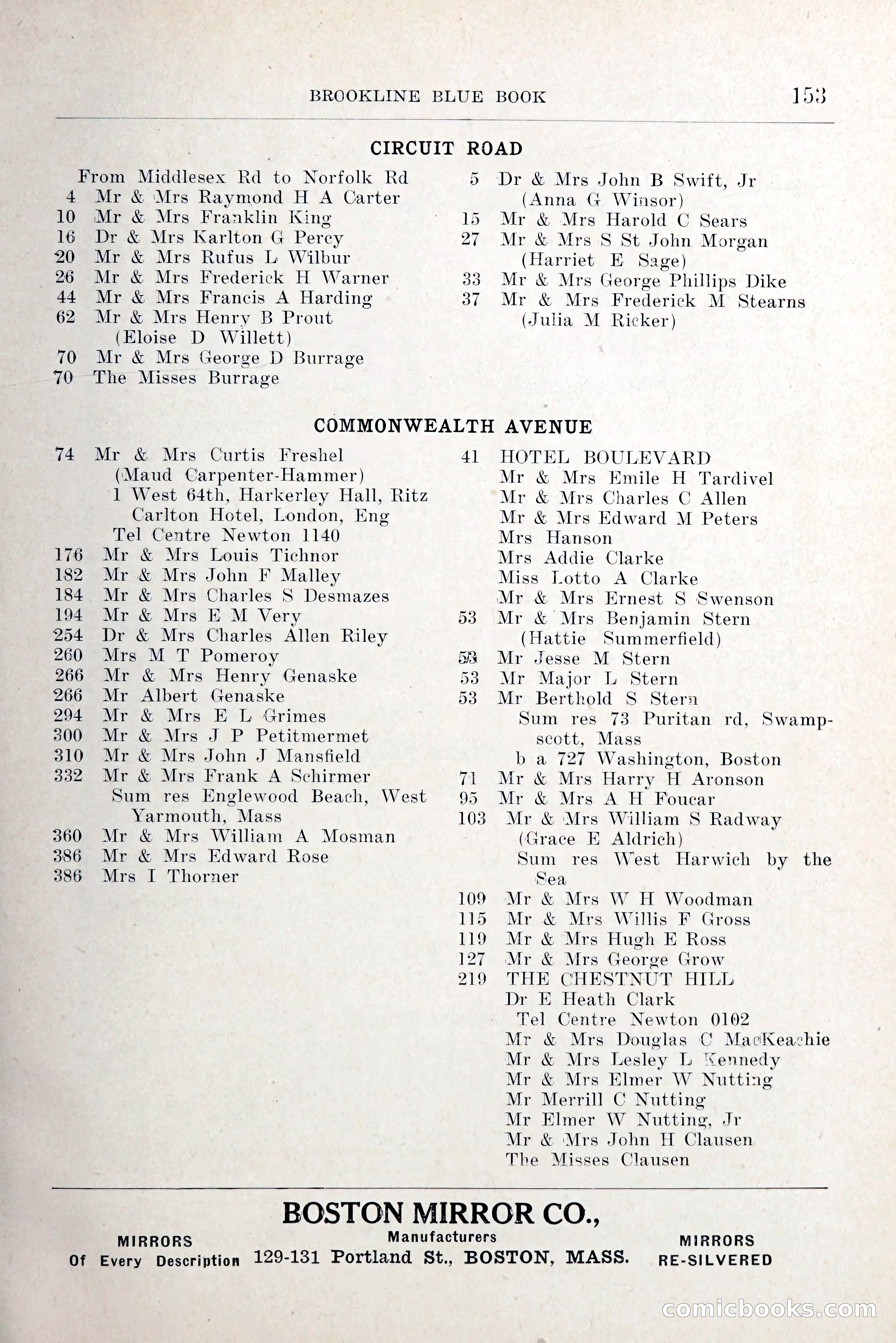 Blue Book of Brookline and Longwood — page 198 of 349