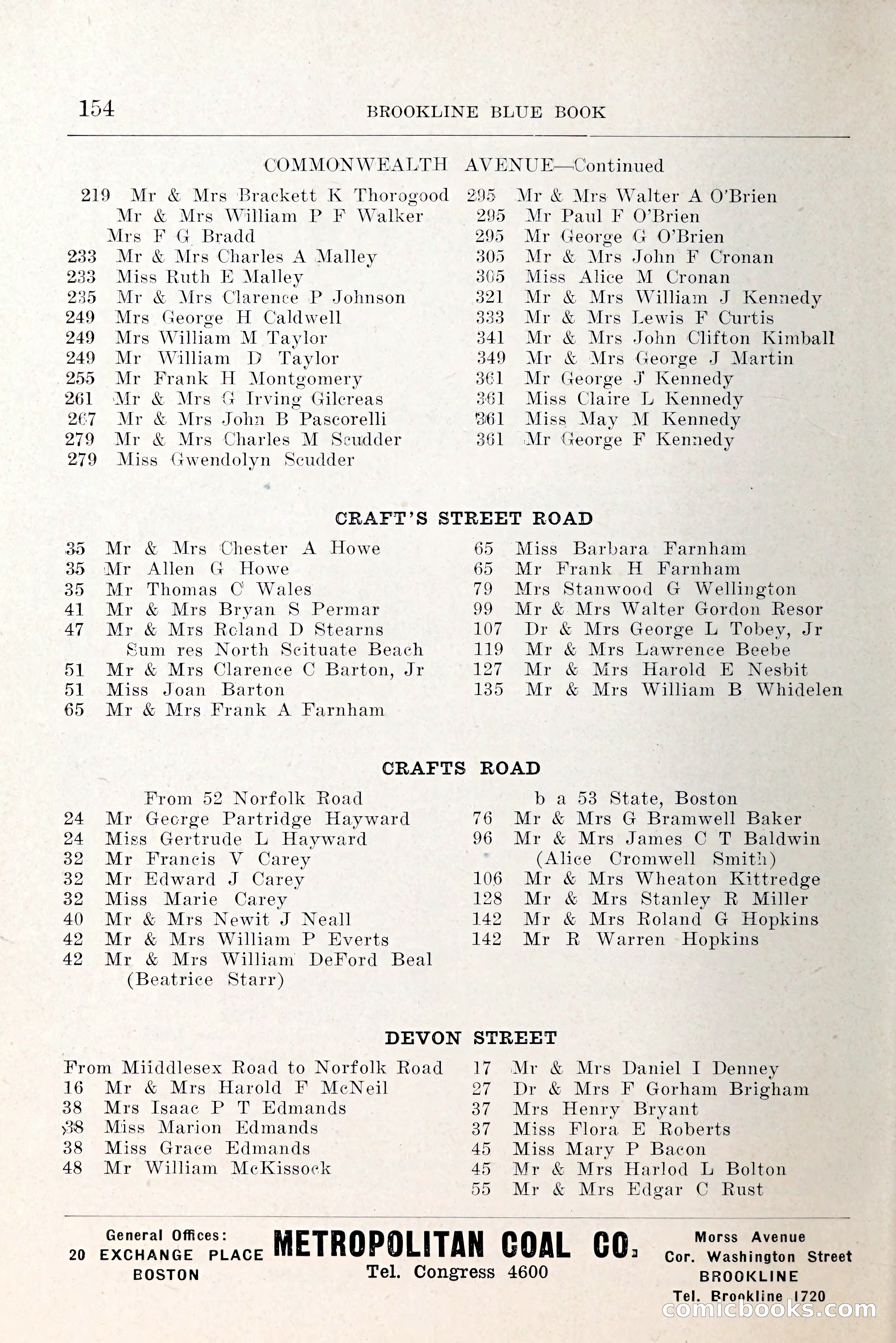 Blue Book of Brookline and Longwood — page 199 of 349