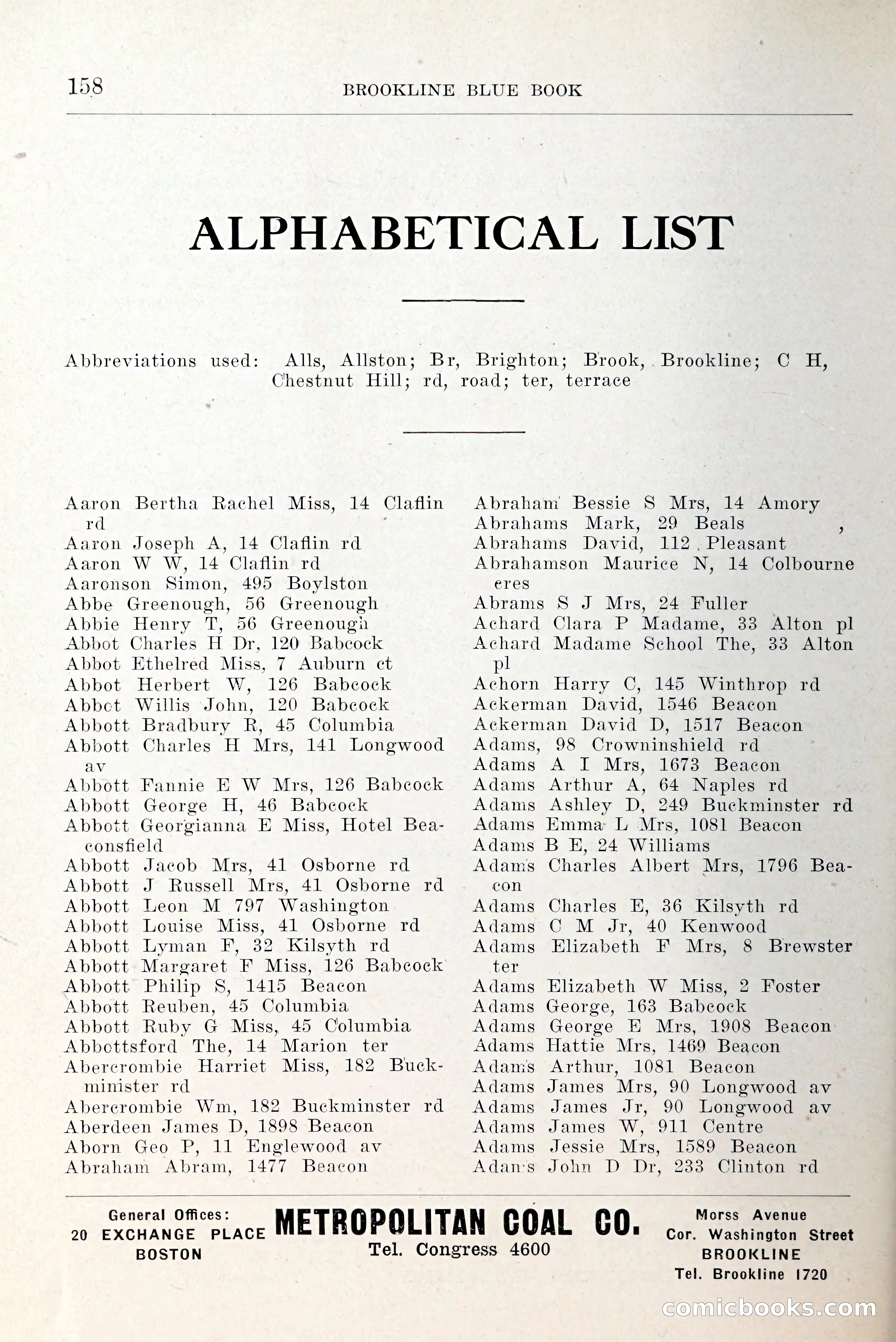 Blue Book of Brookline and Longwood — page 205 of 349